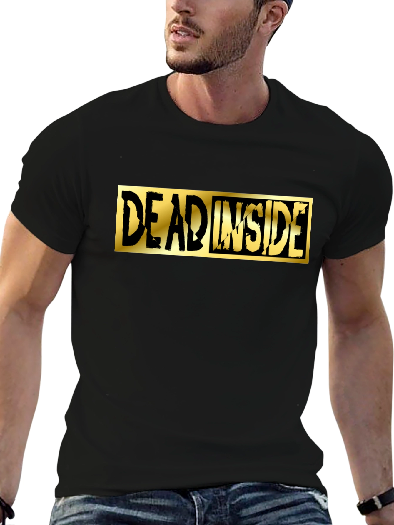 Dead Inside Graphic Tee - Black Cotton Shirt