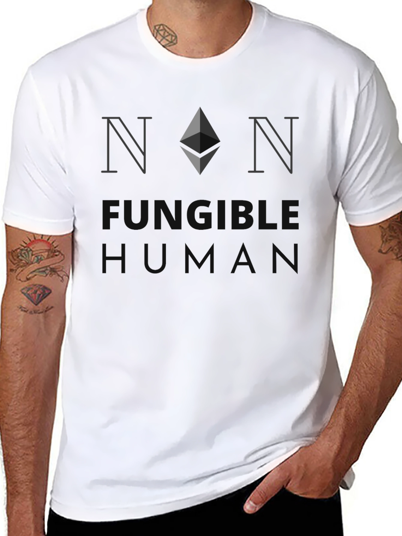 Non Fungible Human Black T-Shirt