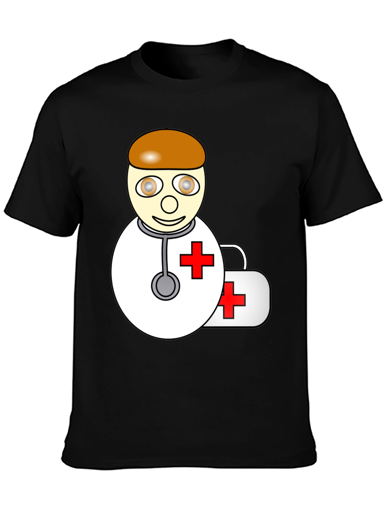 Cartoon Doctor T-Shirt - Black Graphic Tee