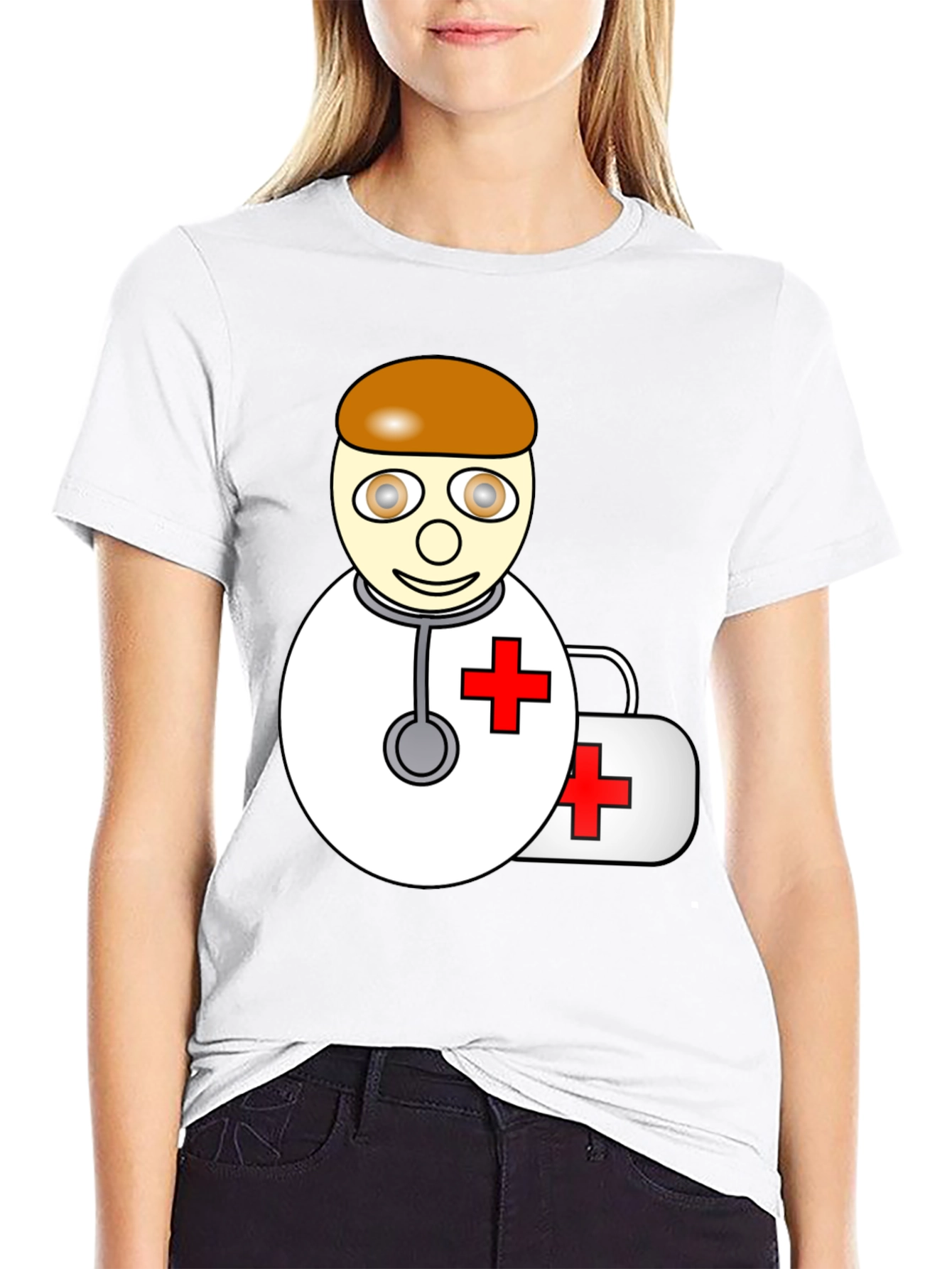 Cartoon Doctor T-Shirt - Black Graphic Tee