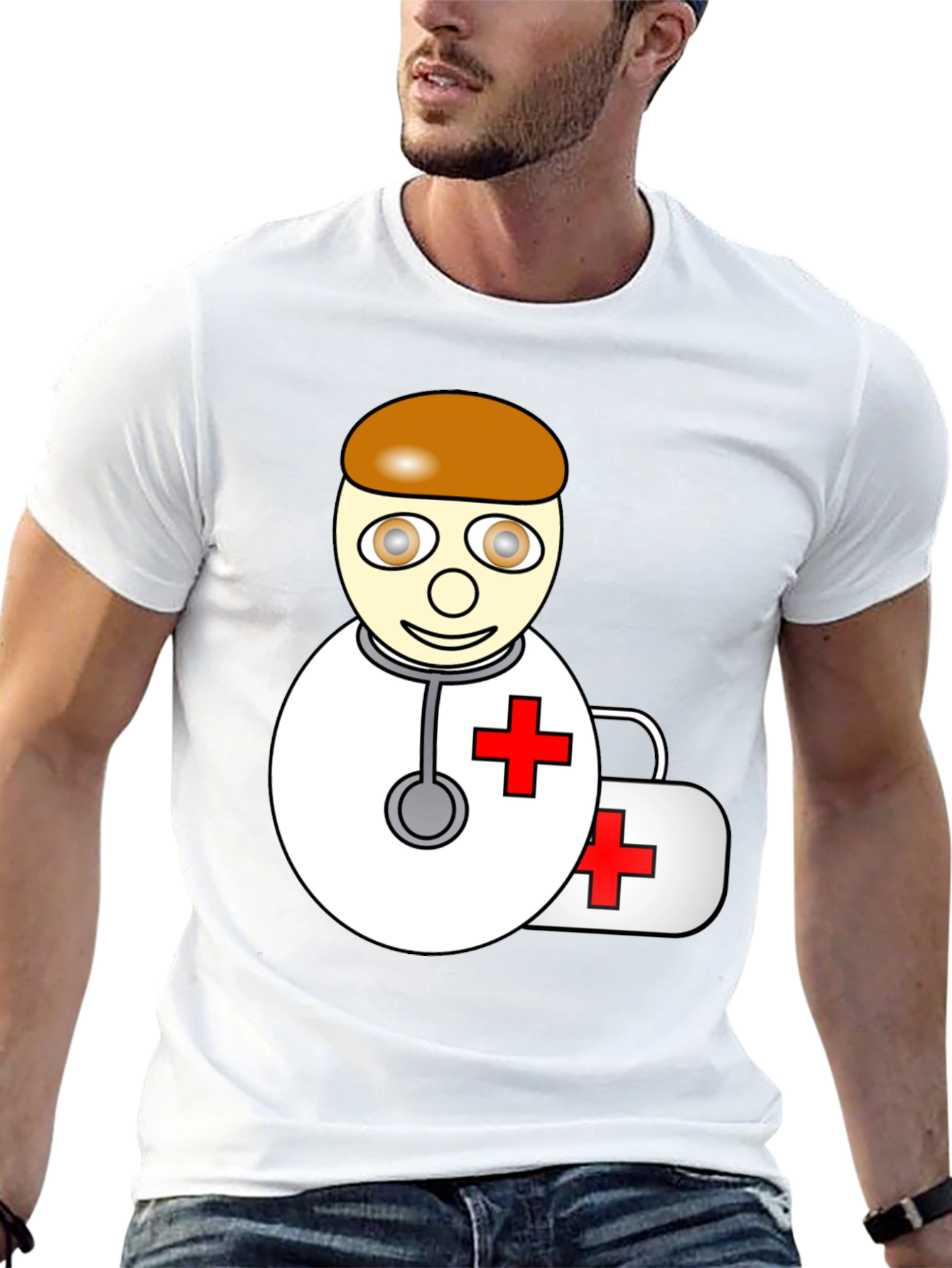 Cartoon Doctor T-Shirt - Black Graphic Tee