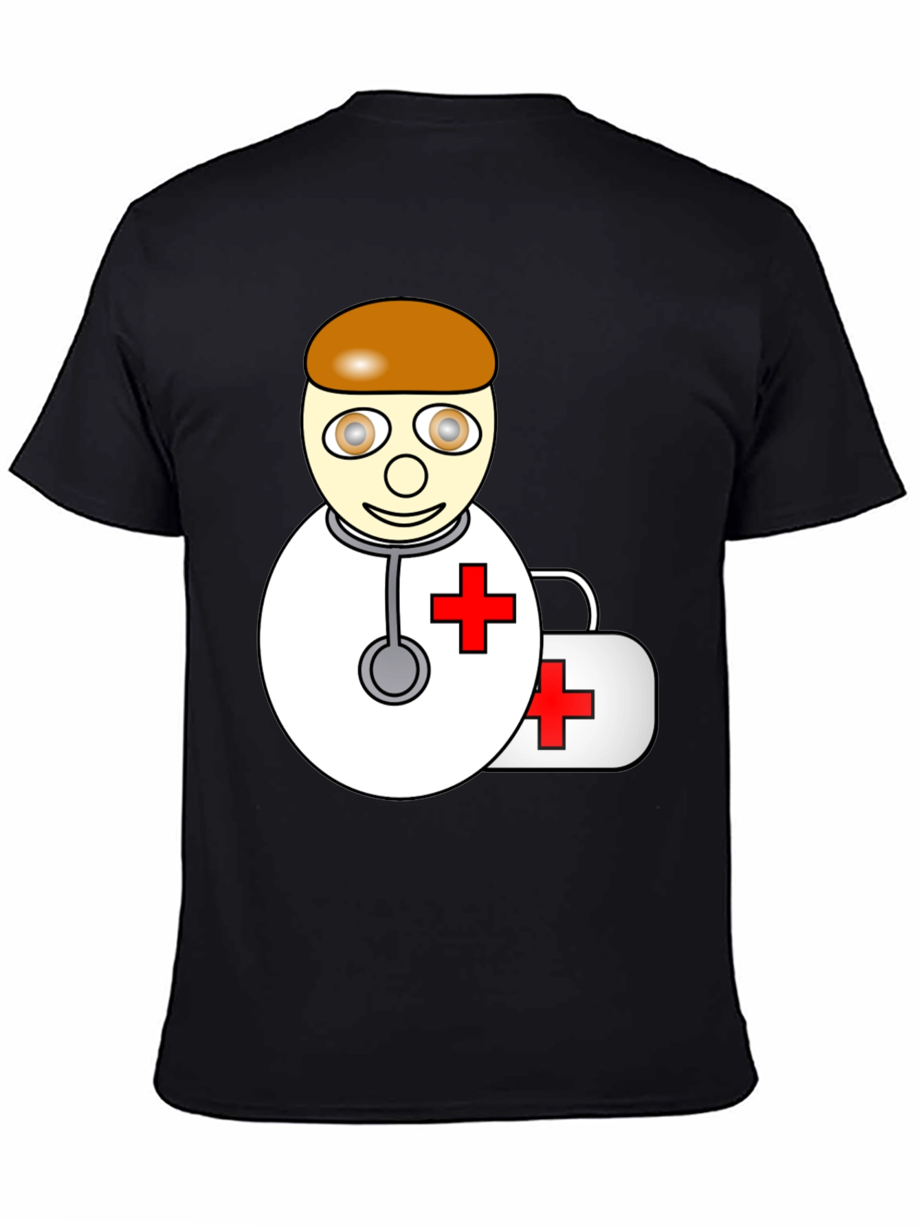 Cartoon Doctor T-Shirt - Black Graphic Tee