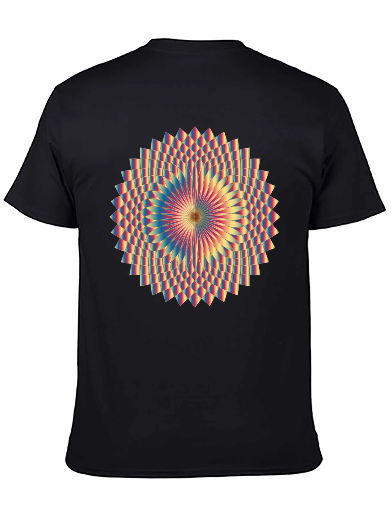 Geometric Mandala Graphic Tee - Black