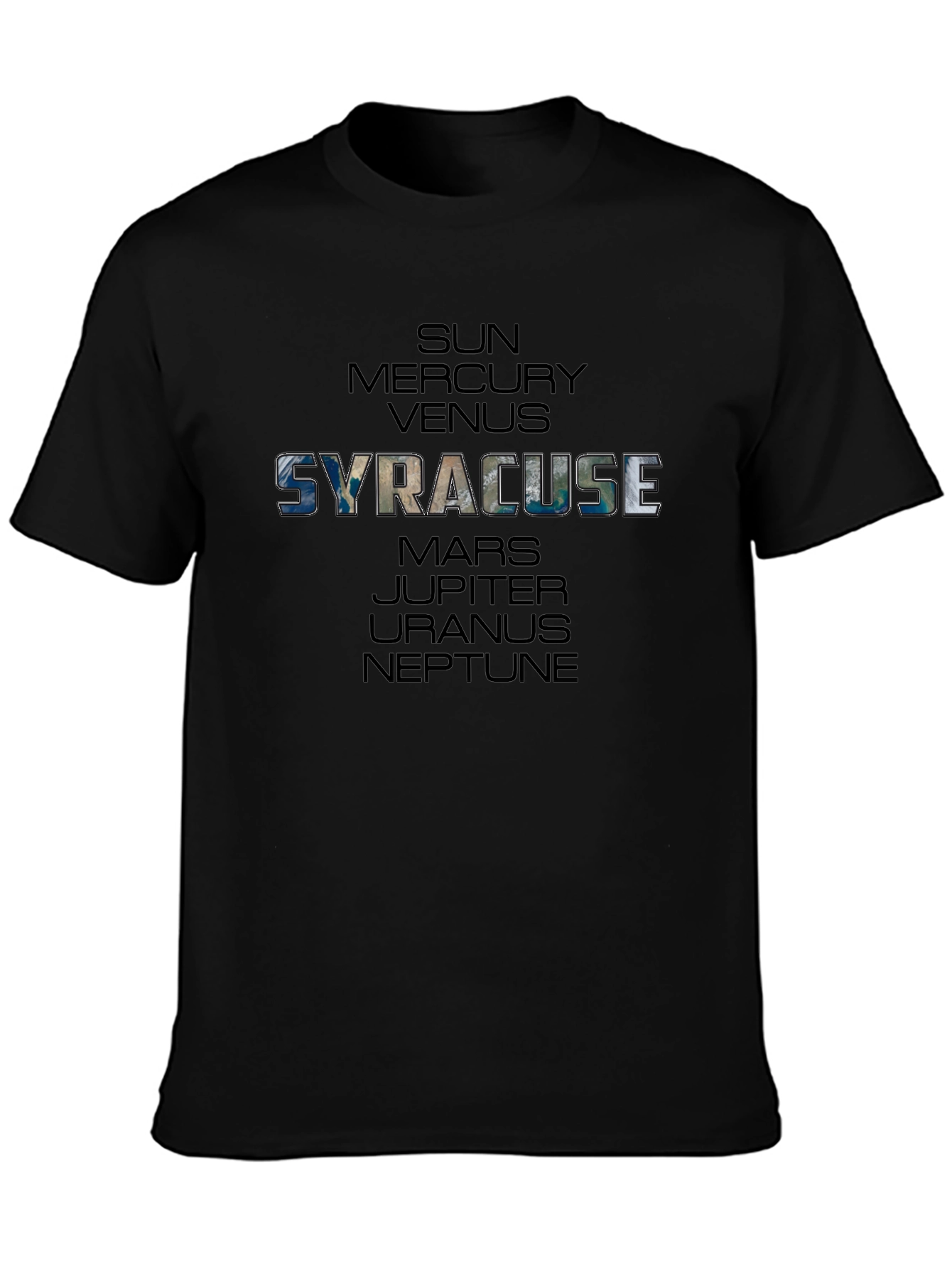 Syracuse Planets Graphic T-Shirt - Black