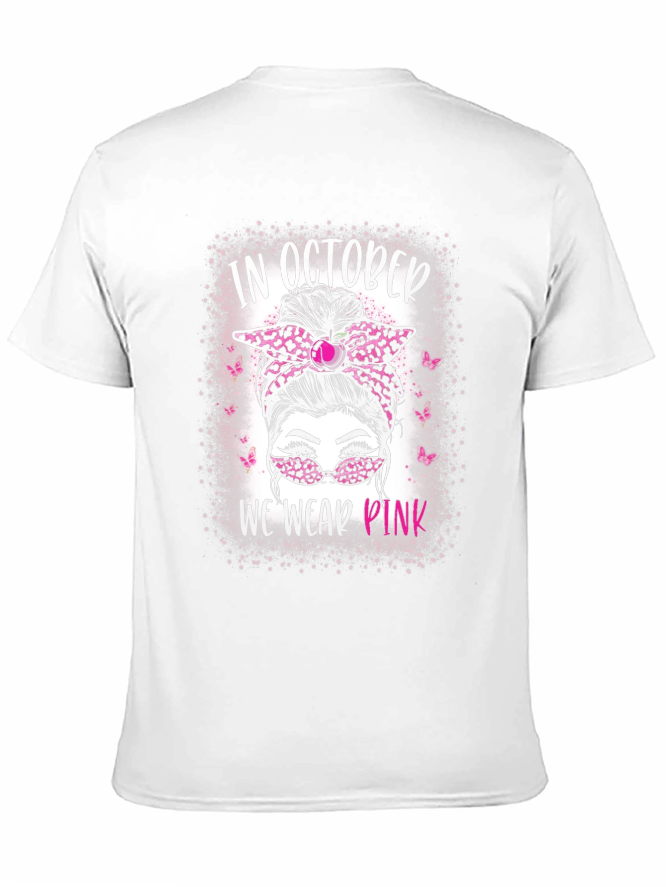 In October We Wear Pink Messy Bun T-Shirt