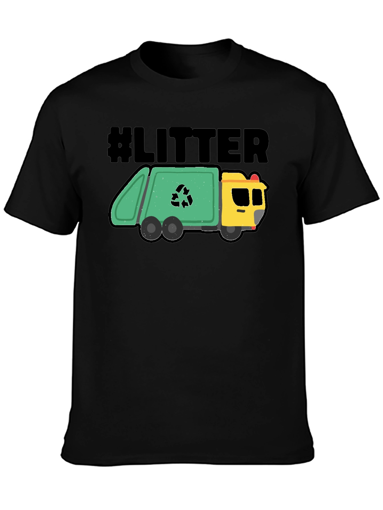 #LITTER Recycling Truck Graphic T-Shirt - Black