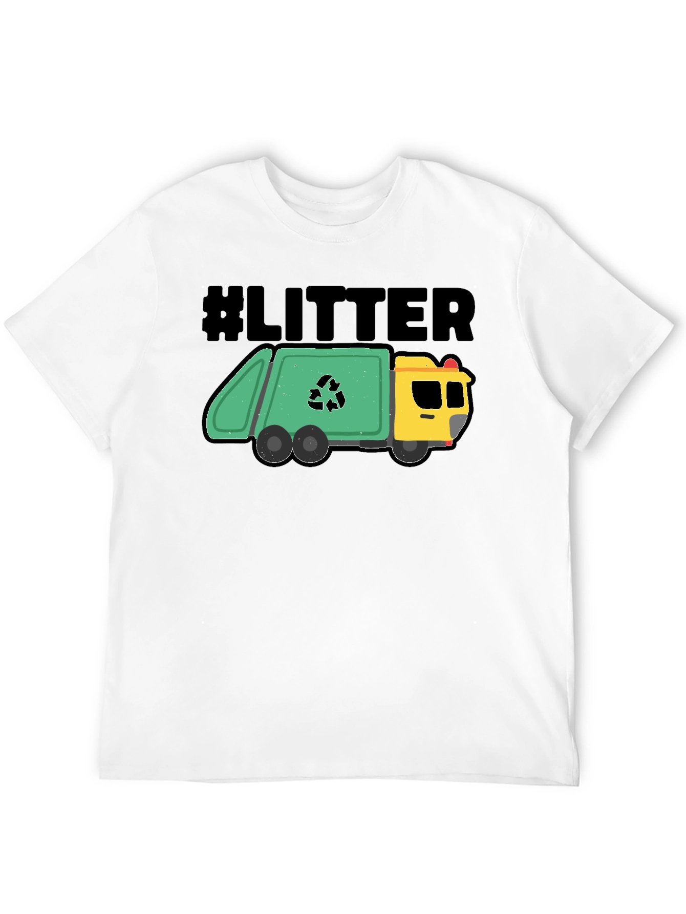 #LITTER Recycling Truck Graphic T-Shirt - Black
