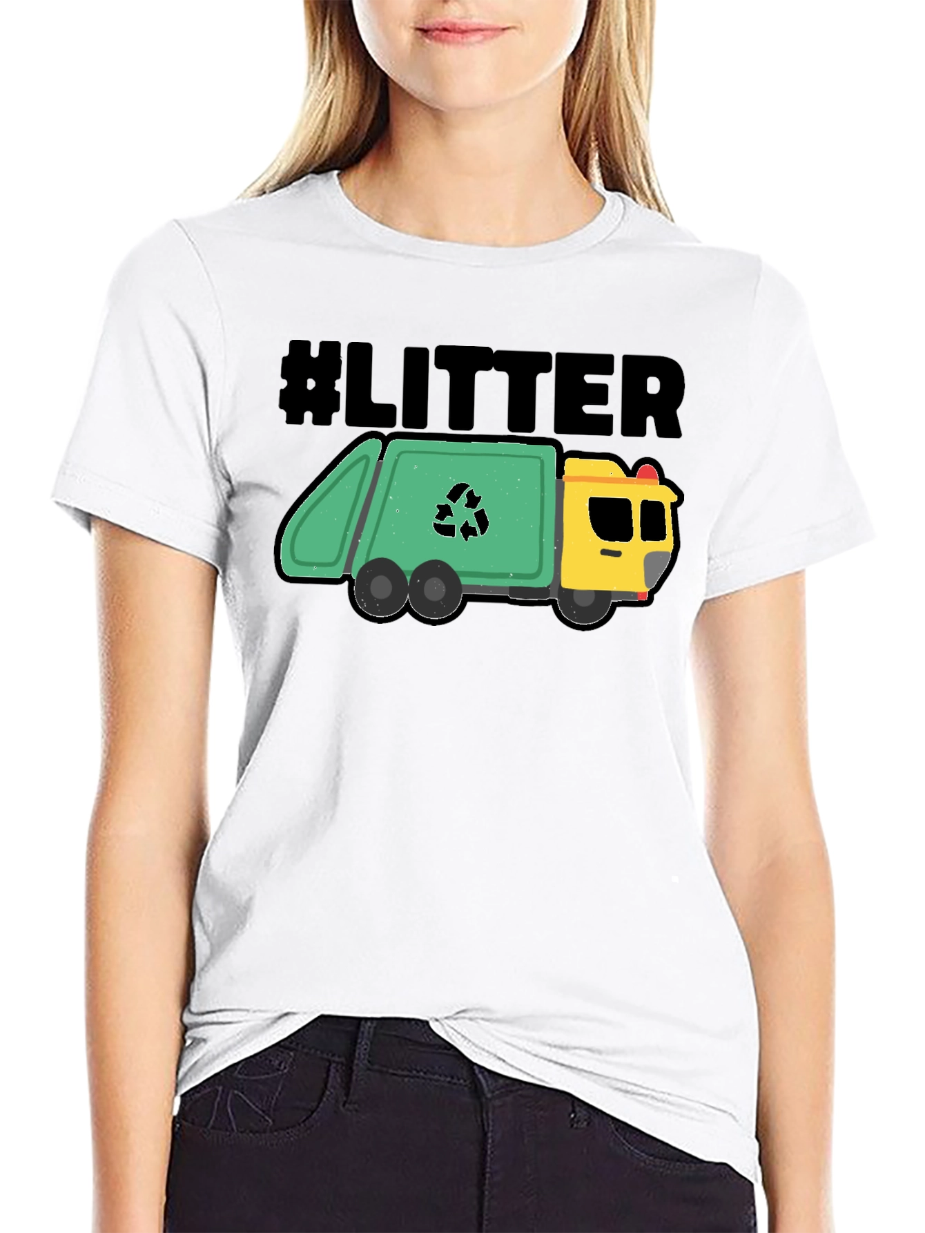 #LITTER Recycling Truck Graphic T-Shirt - Black