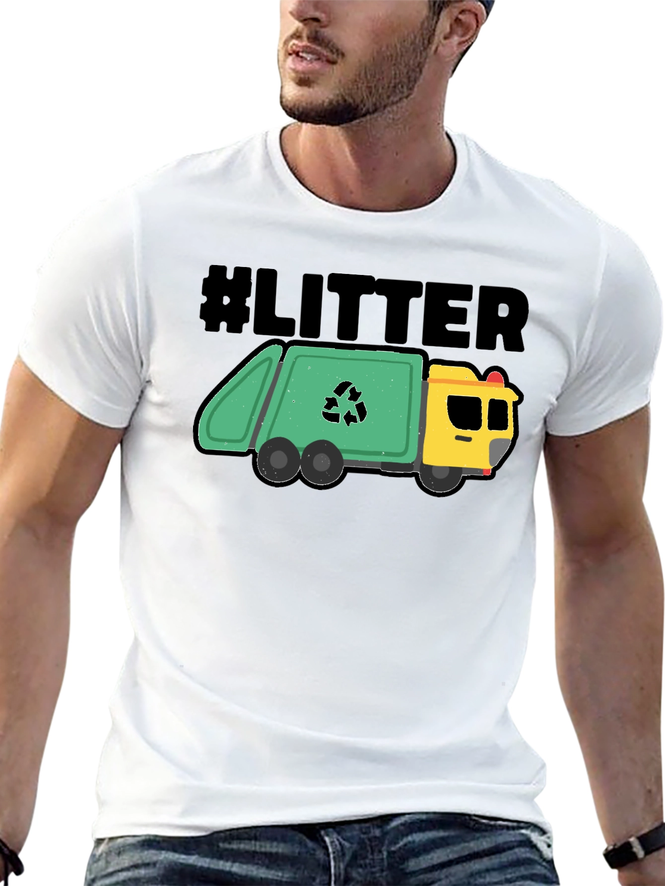 #LITTER Recycling Truck Graphic T-Shirt - Black