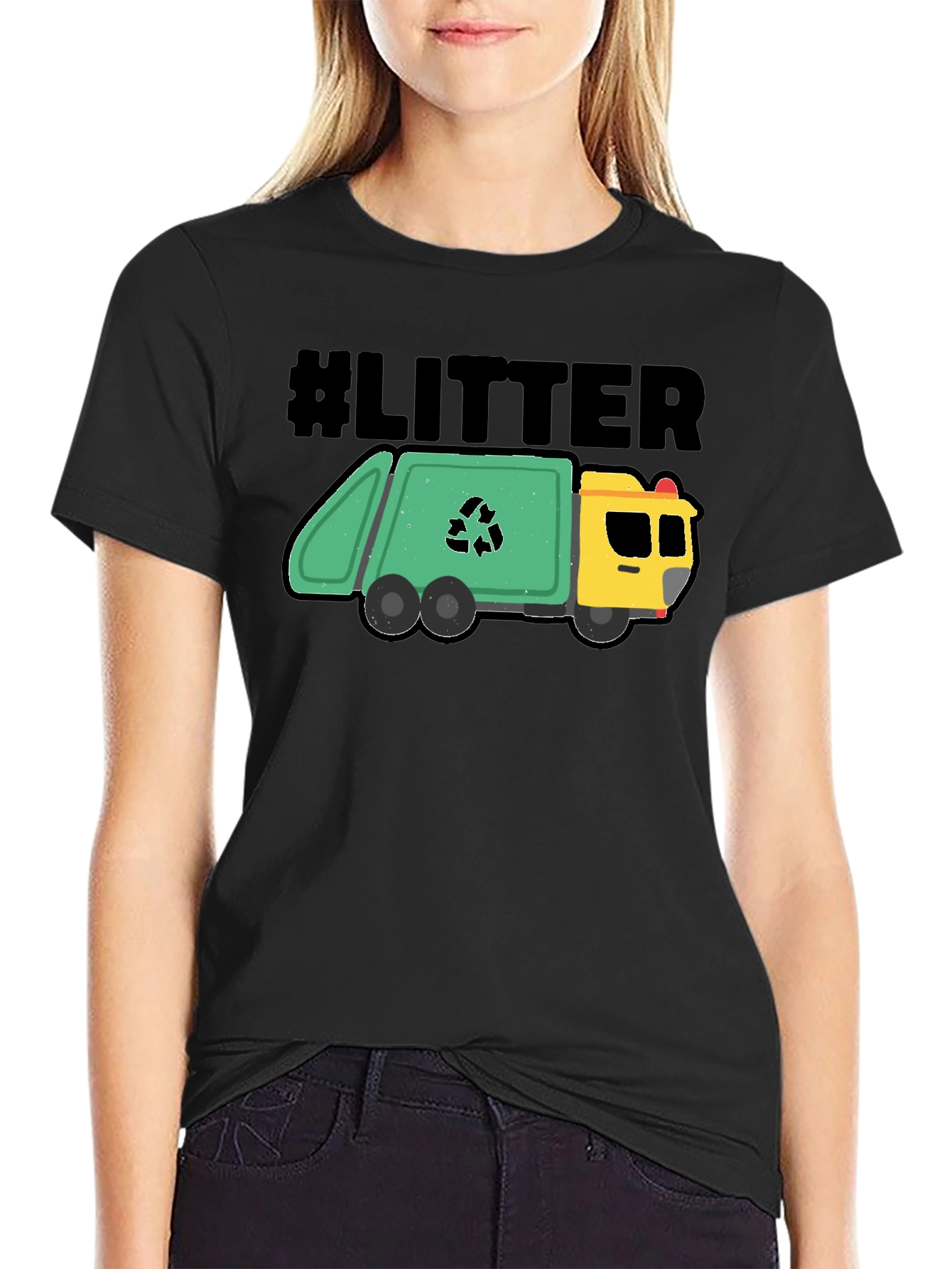 #LITTER Recycling Truck Graphic T-Shirt - Black