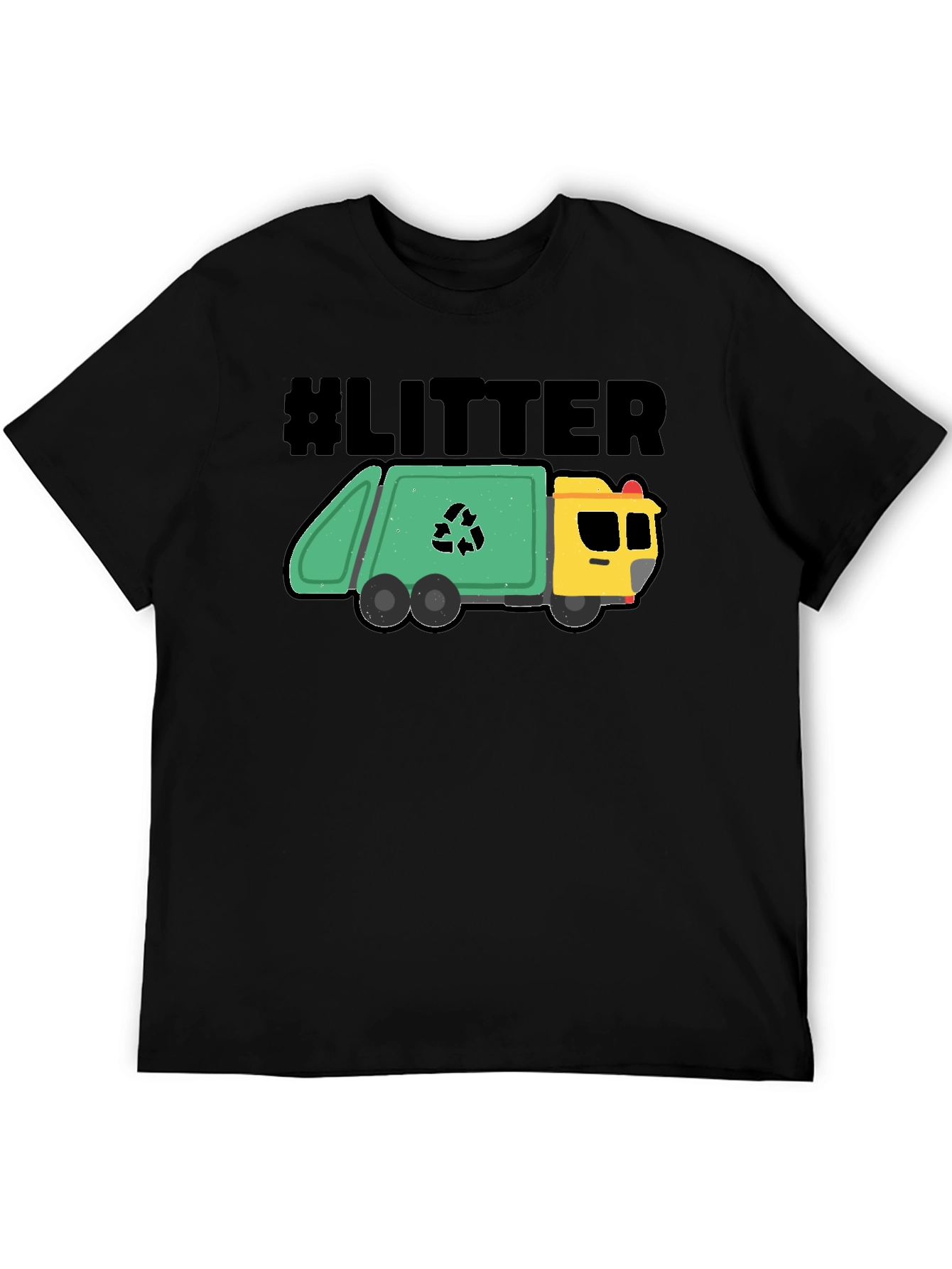 #LITTER Recycling Truck Graphic T-Shirt - Black