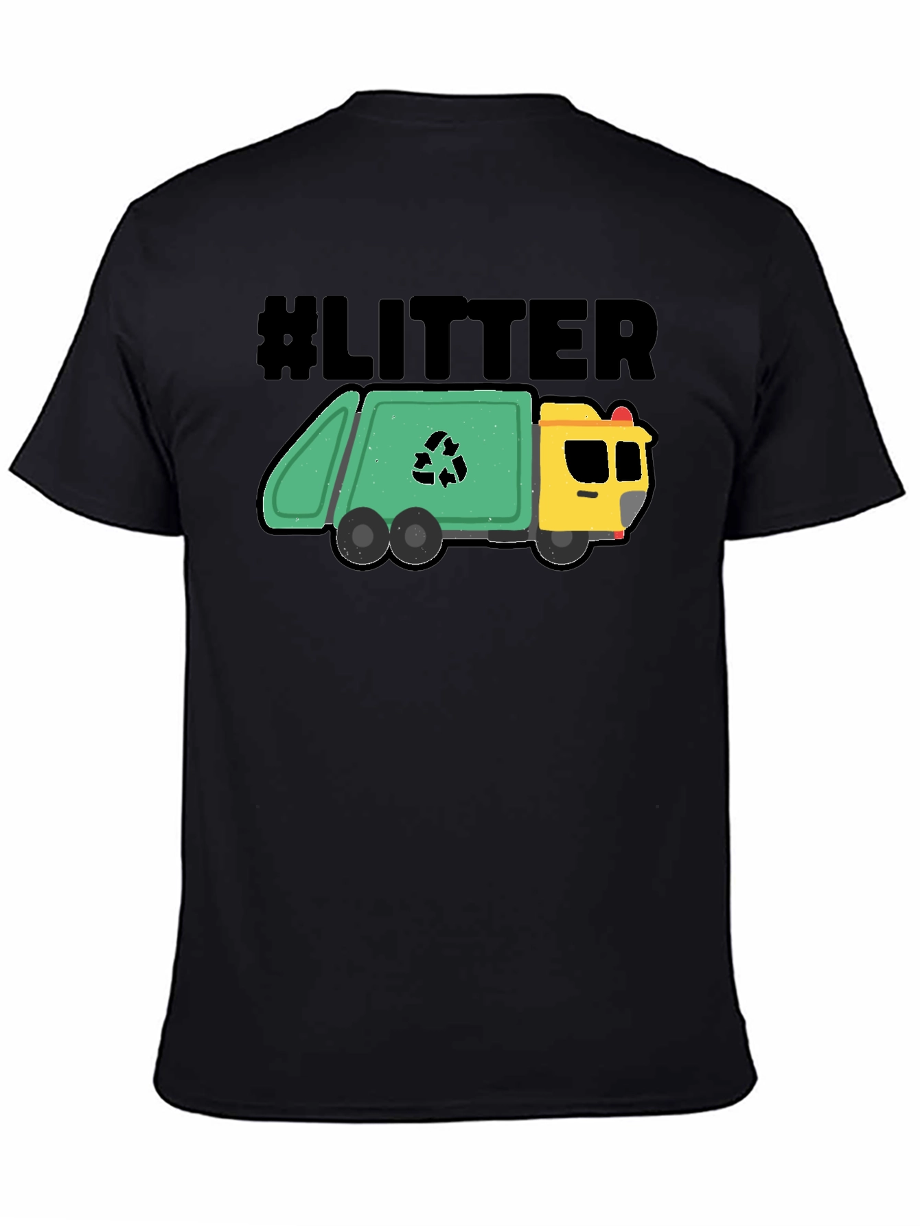#LITTER Recycling Truck Graphic T-Shirt - Black