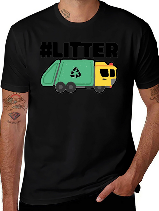 #LITTER Recycling Truck Graphic T-Shirt - Black