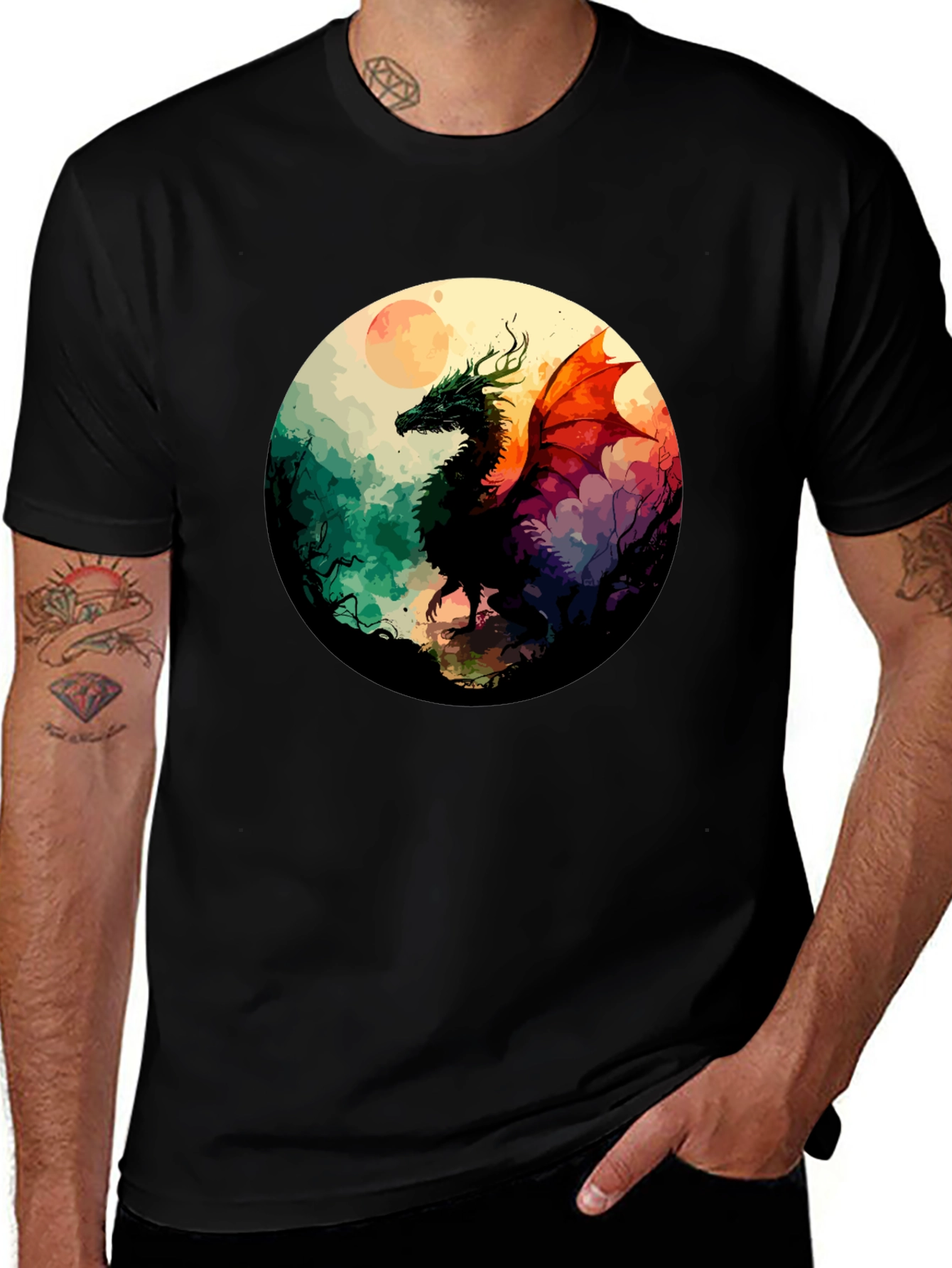 Dragon Art T-Shirt - Fantasy Design