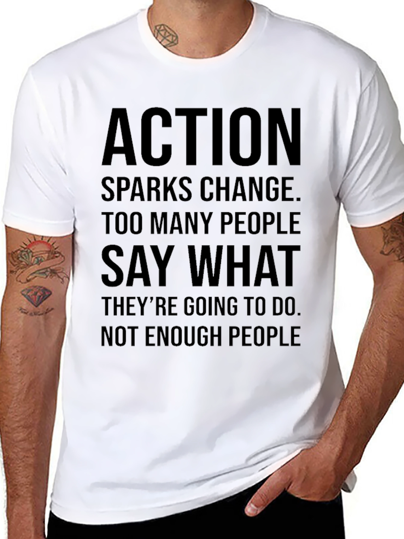 Action Sparks Change T-Shirt - Motivational Graphic Tee