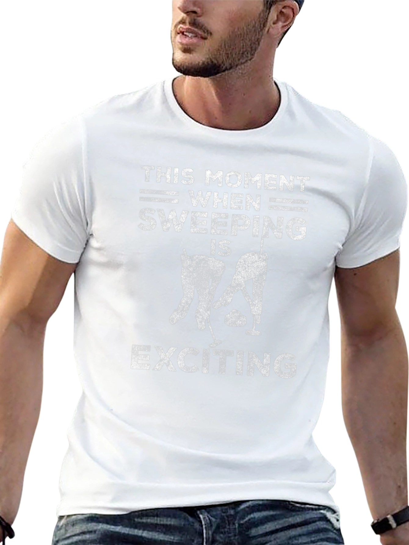 Curling Humor Graphic Tee - Sweeping is Exciting