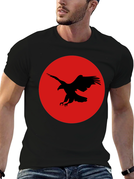 Black Eagle Graphic Tee - Red Circle Design