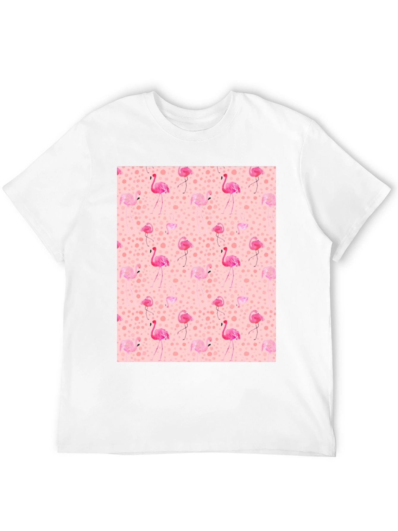 Flamingo Print Tee - Novelty Graphic T-Shirt