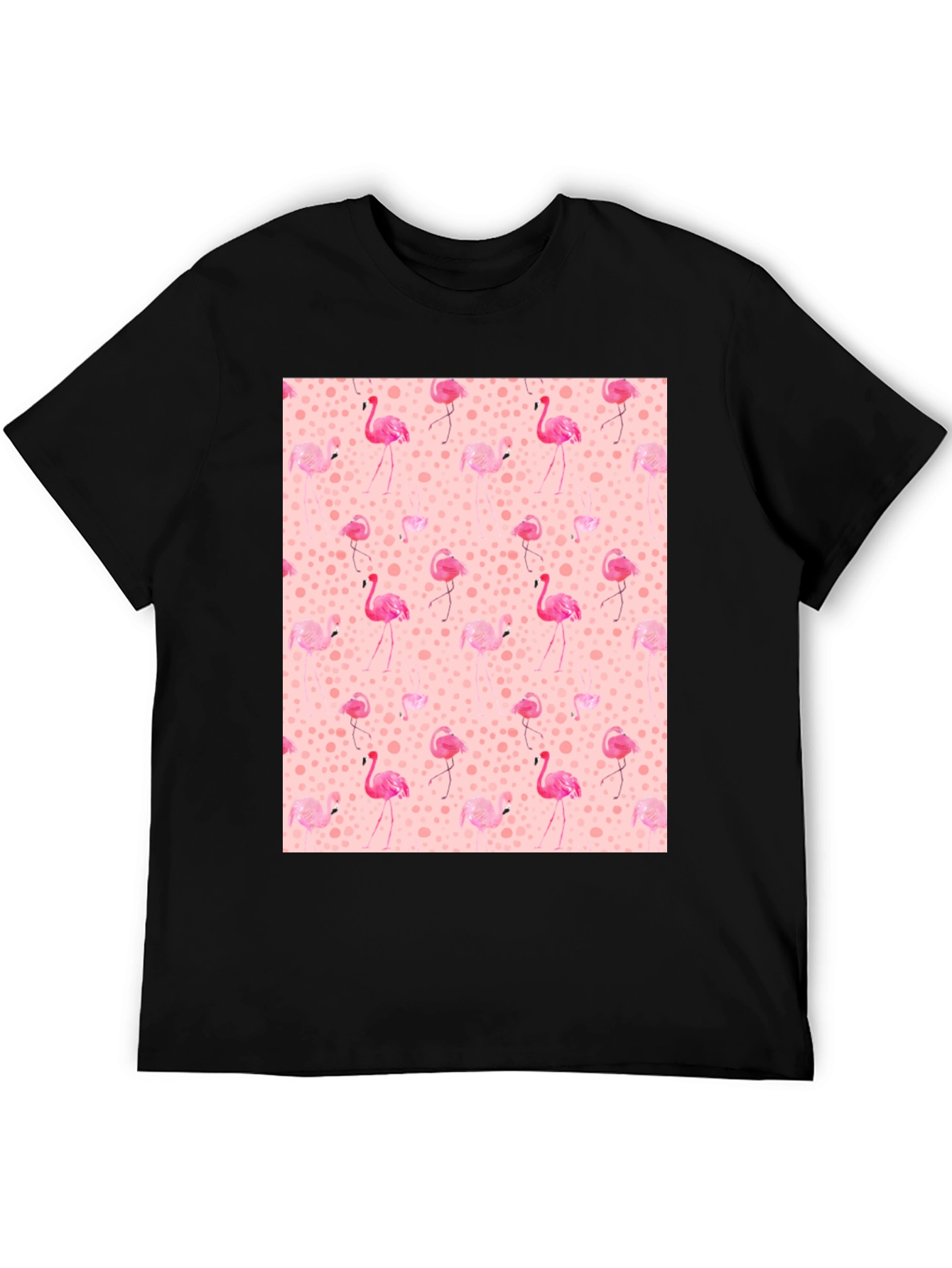 Flamingo Print Tee - Novelty Graphic T-Shirt