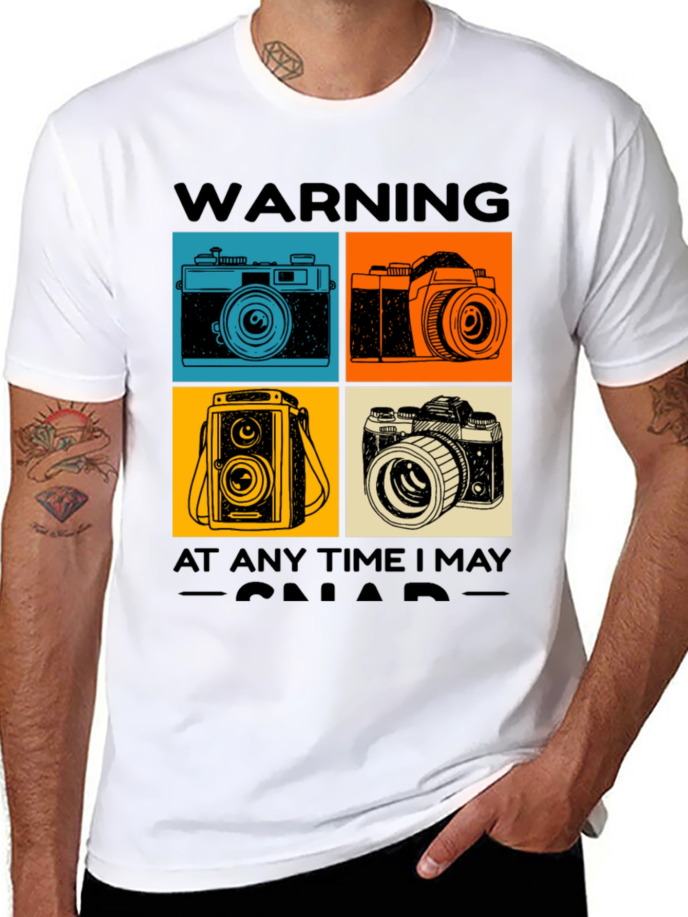 Warning May Snap T-Shirt - Camera Graphic Tee