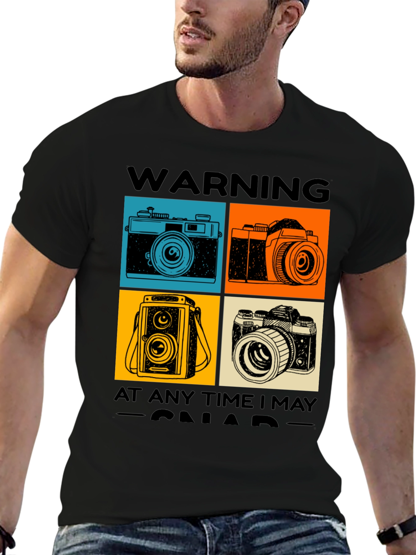 Warning May Snap T-Shirt - Camera Graphic Tee