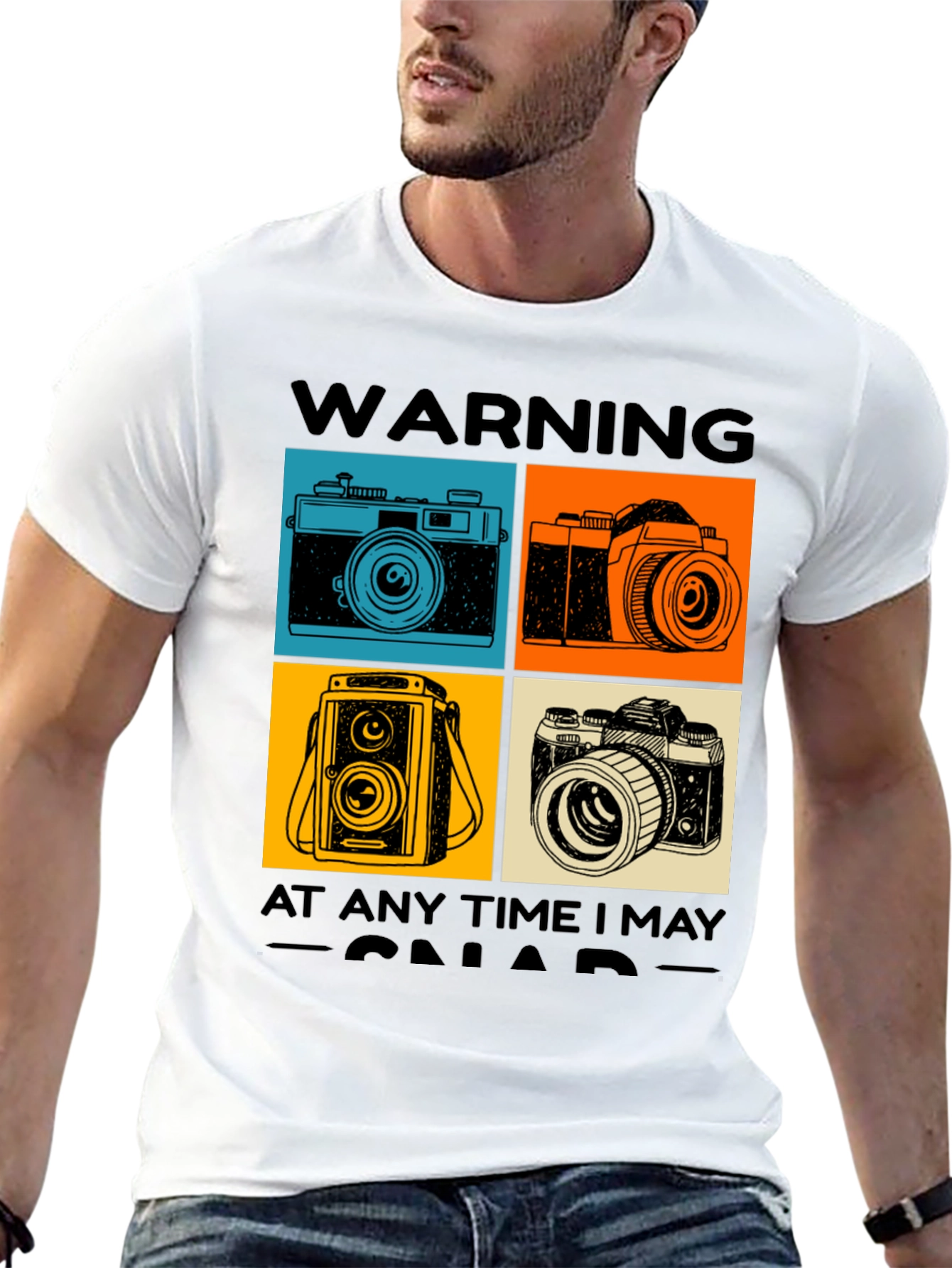 Warning May Snap T-Shirt - Camera Graphic Tee