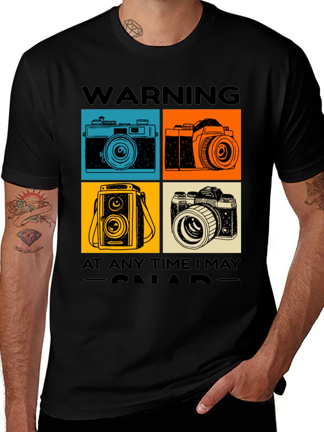 Warning May Snap T-Shirt - Camera Graphic Tee