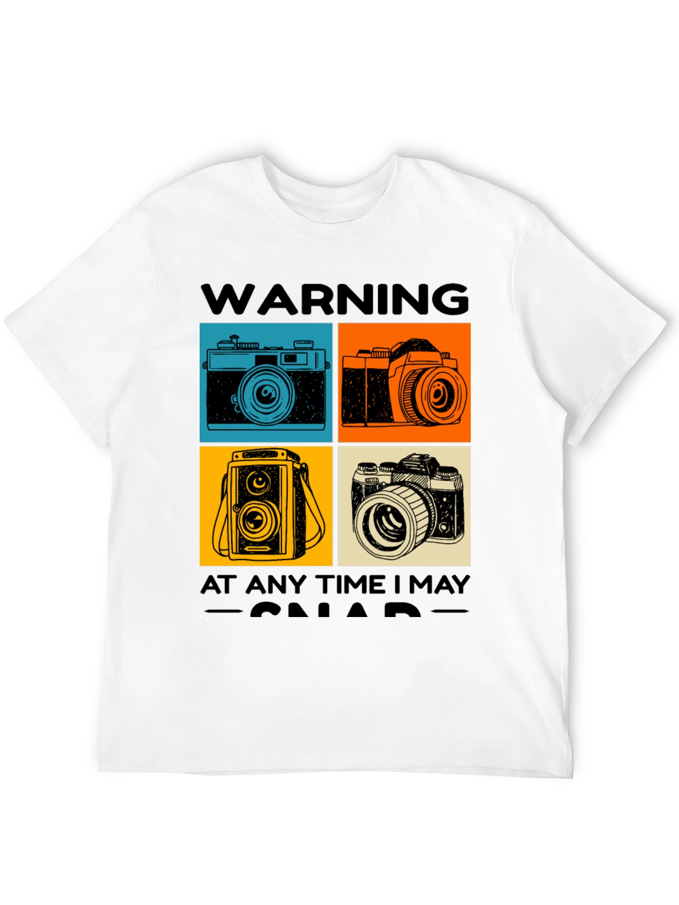 Warning May Snap T-Shirt - Camera Graphic Tee