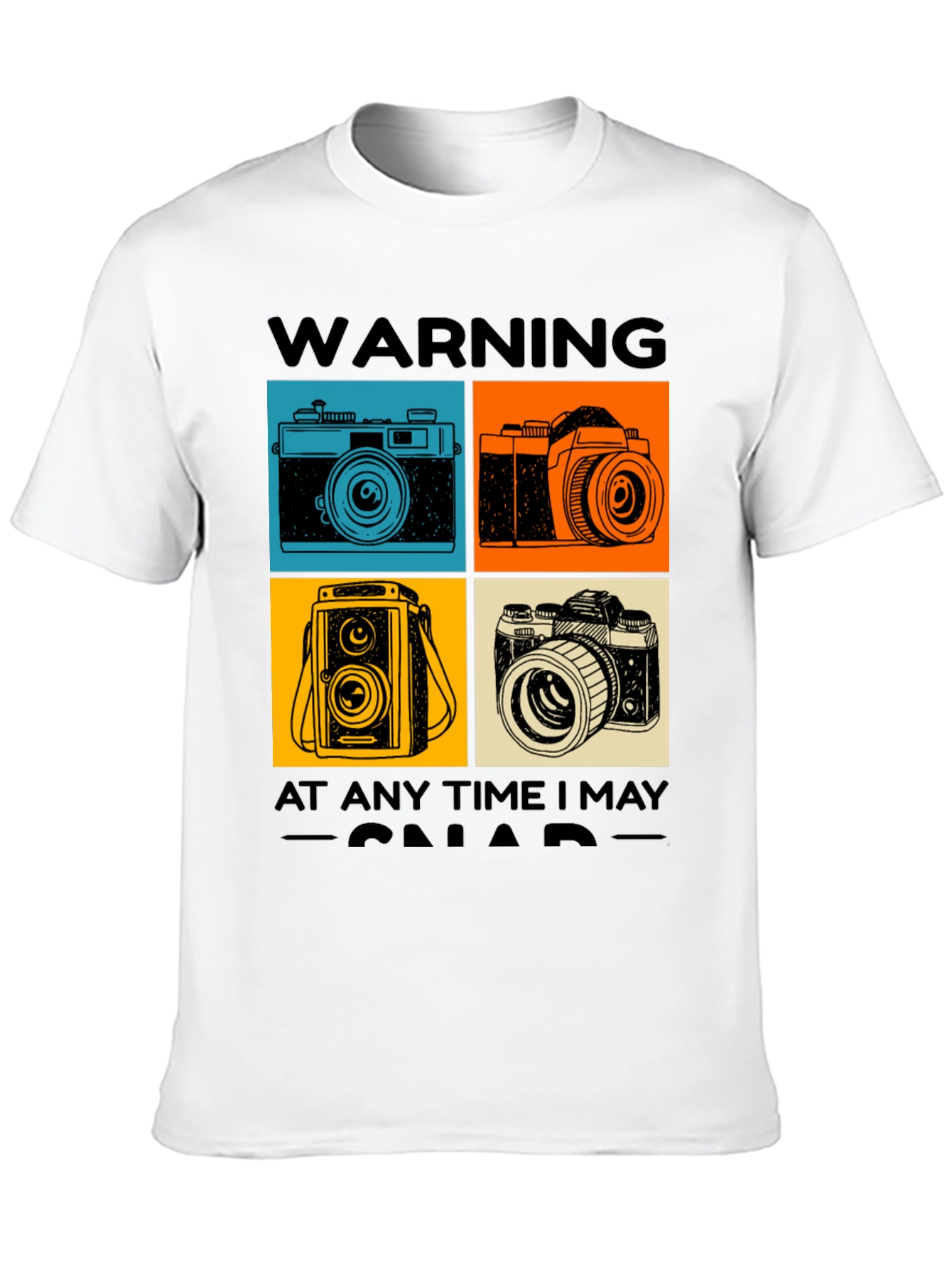 Warning May Snap T-Shirt - Camera Graphic Tee