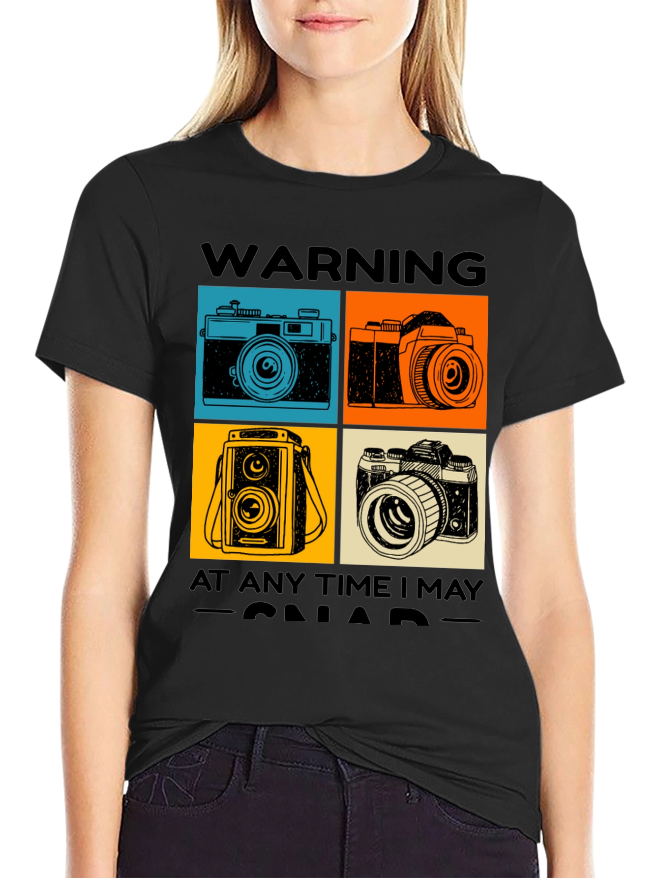 Warning May Snap T-Shirt - Camera Graphic Tee