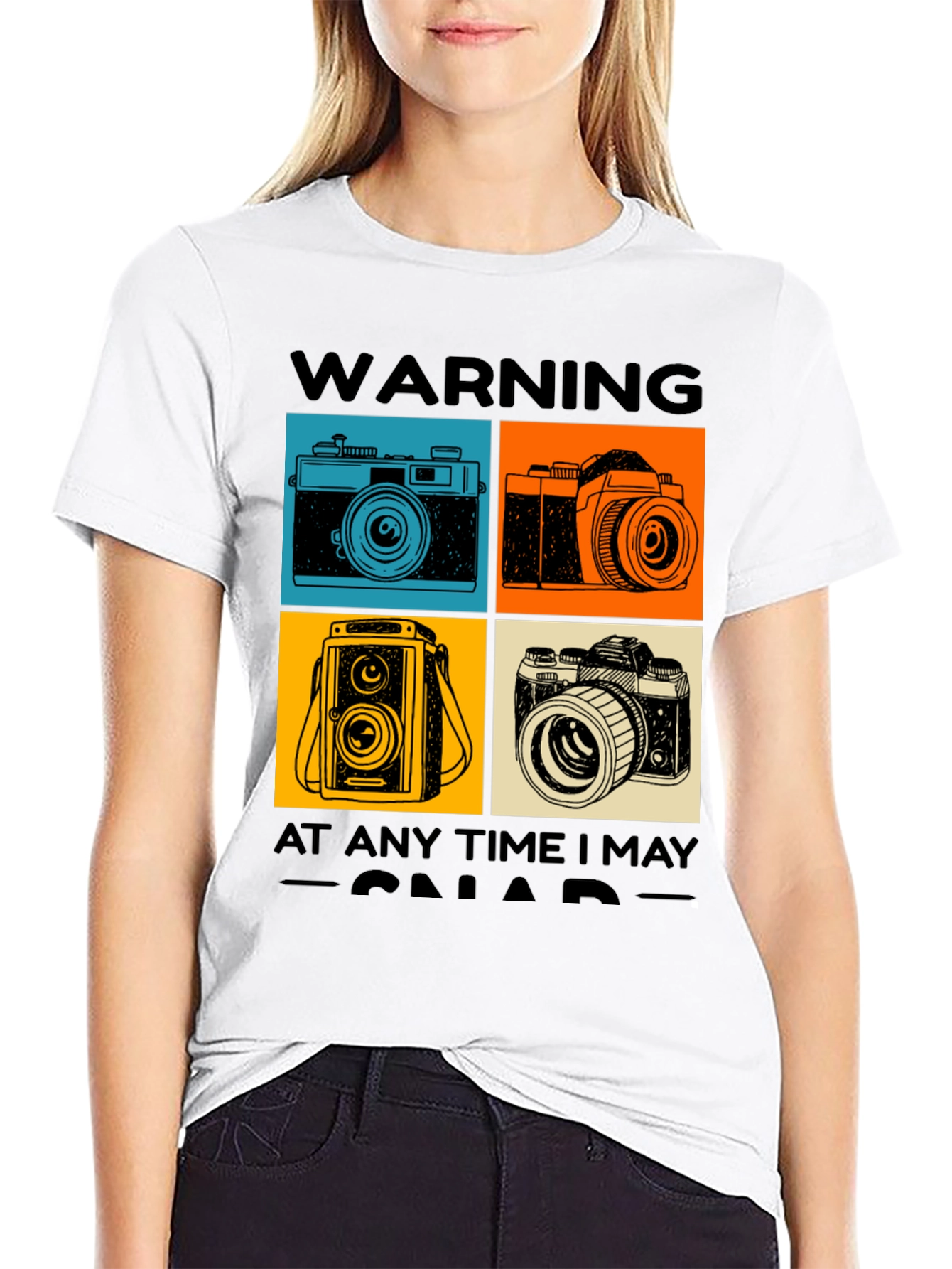 Warning May Snap T-Shirt - Camera Graphic Tee