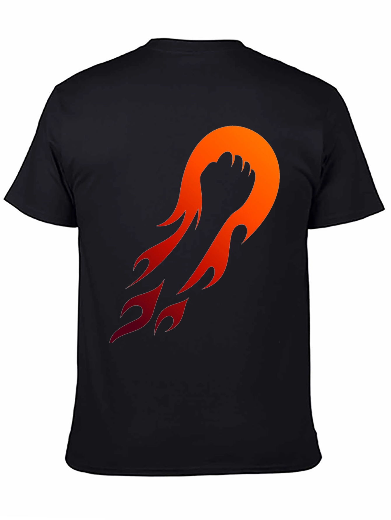 Fiery Fist Graphic Tee - Black Cotton Blend