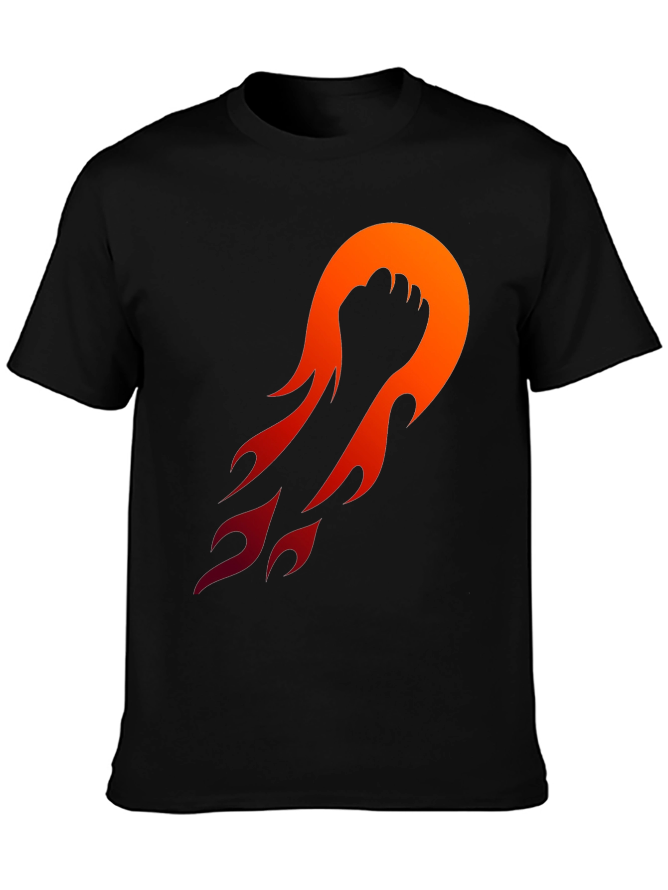 Fiery Fist Graphic Tee - Black Cotton Blend