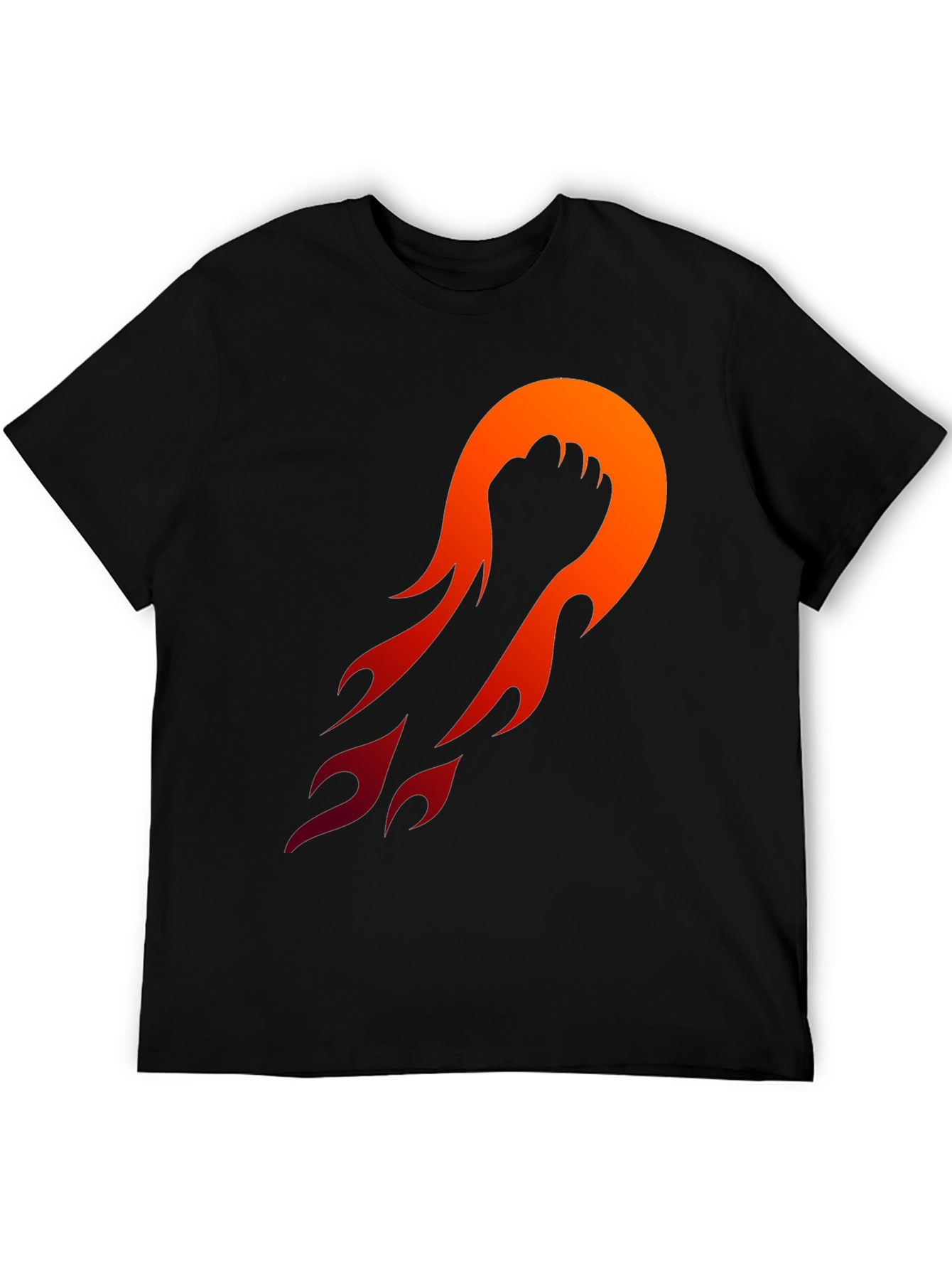 Fiery Fist Graphic Tee - Black Cotton Blend