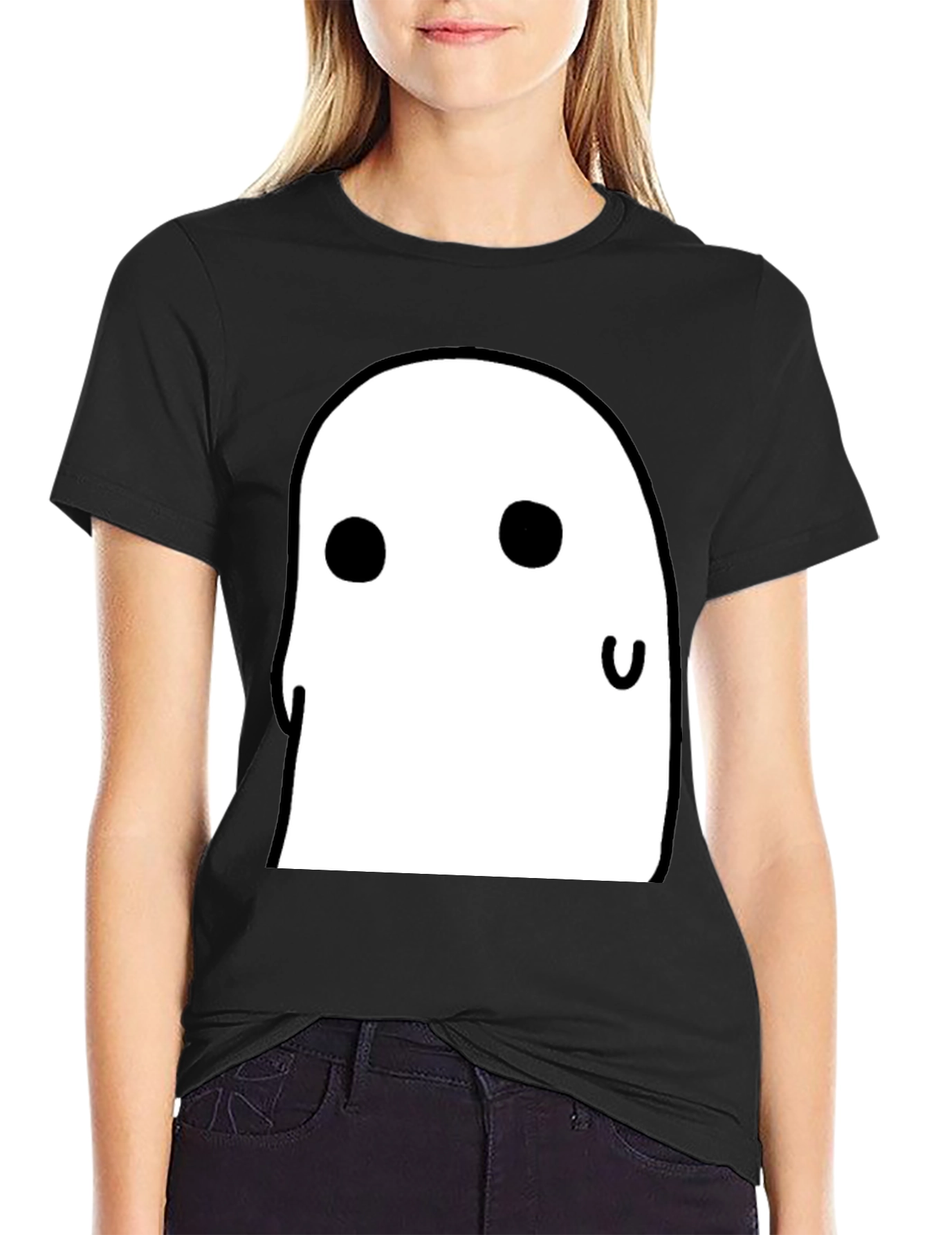 Cute Ghost Graphic Tee - Halloween Spooky Season T-Shirt
