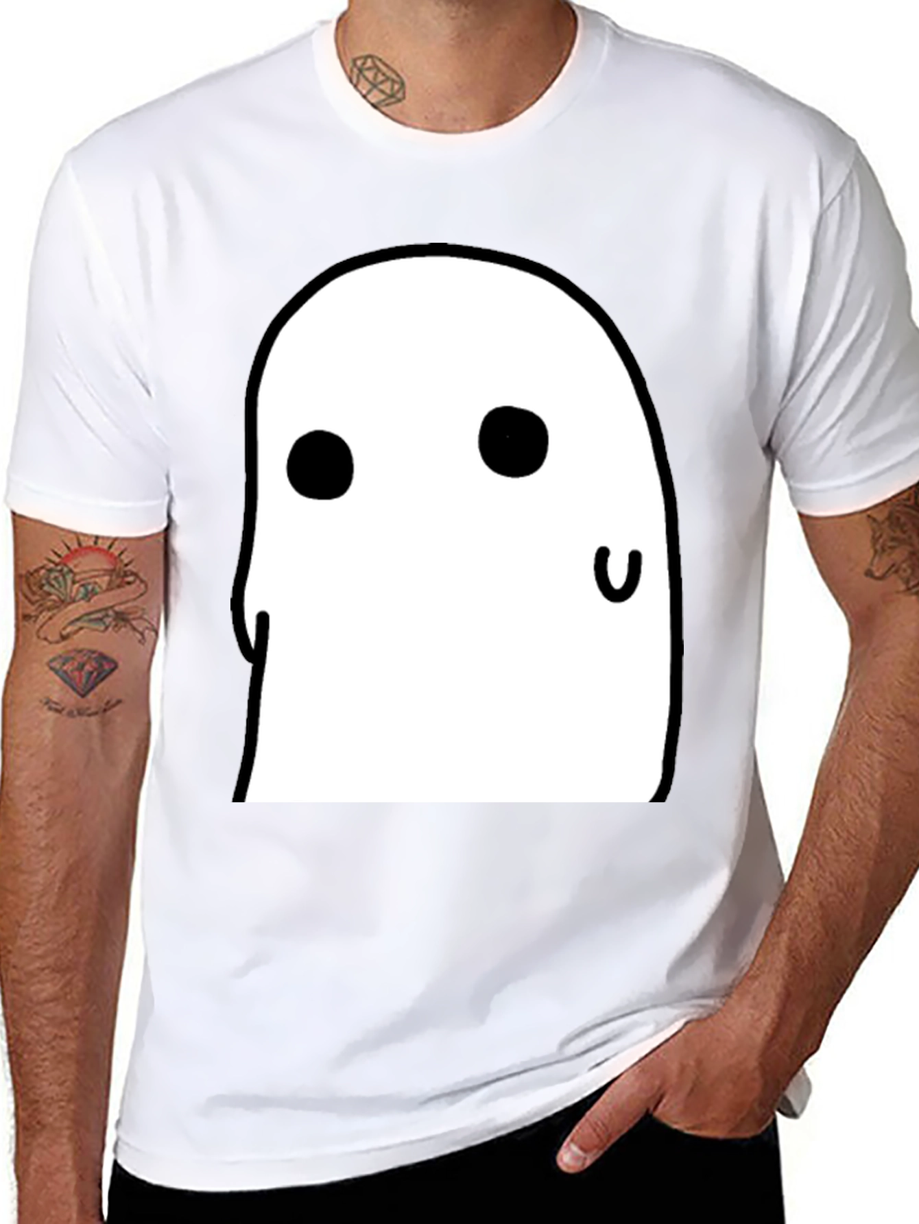 Cute Ghost Graphic Tee - Halloween Spooky Season T-Shirt