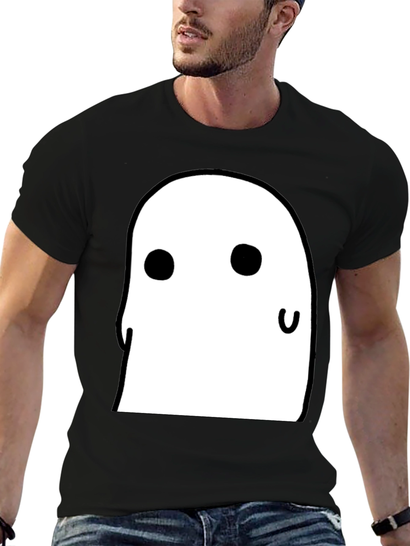 Cute Ghost Graphic Tee - Halloween Spooky Season T-Shirt