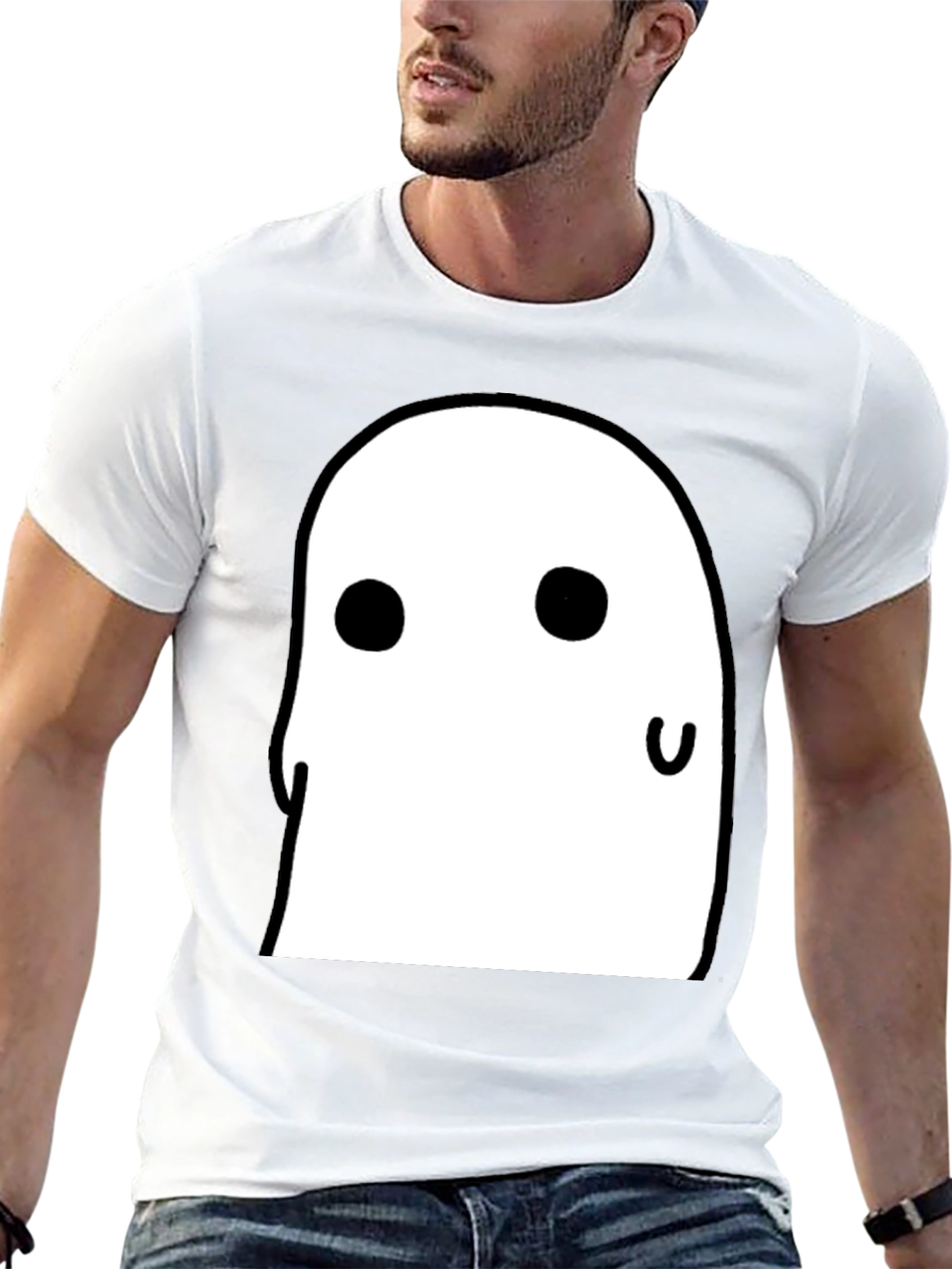 Cute Ghost Graphic Tee - Halloween Spooky Season T-Shirt