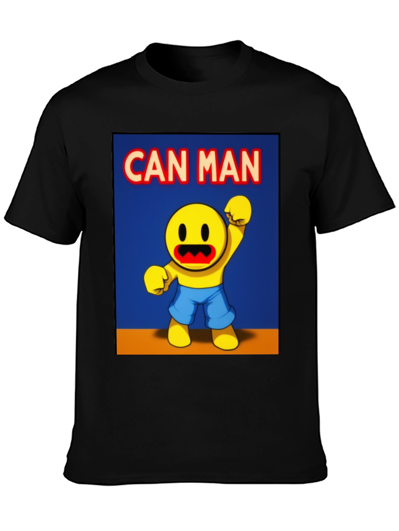 Can Man Graphic Tee - Black Cotton Blend