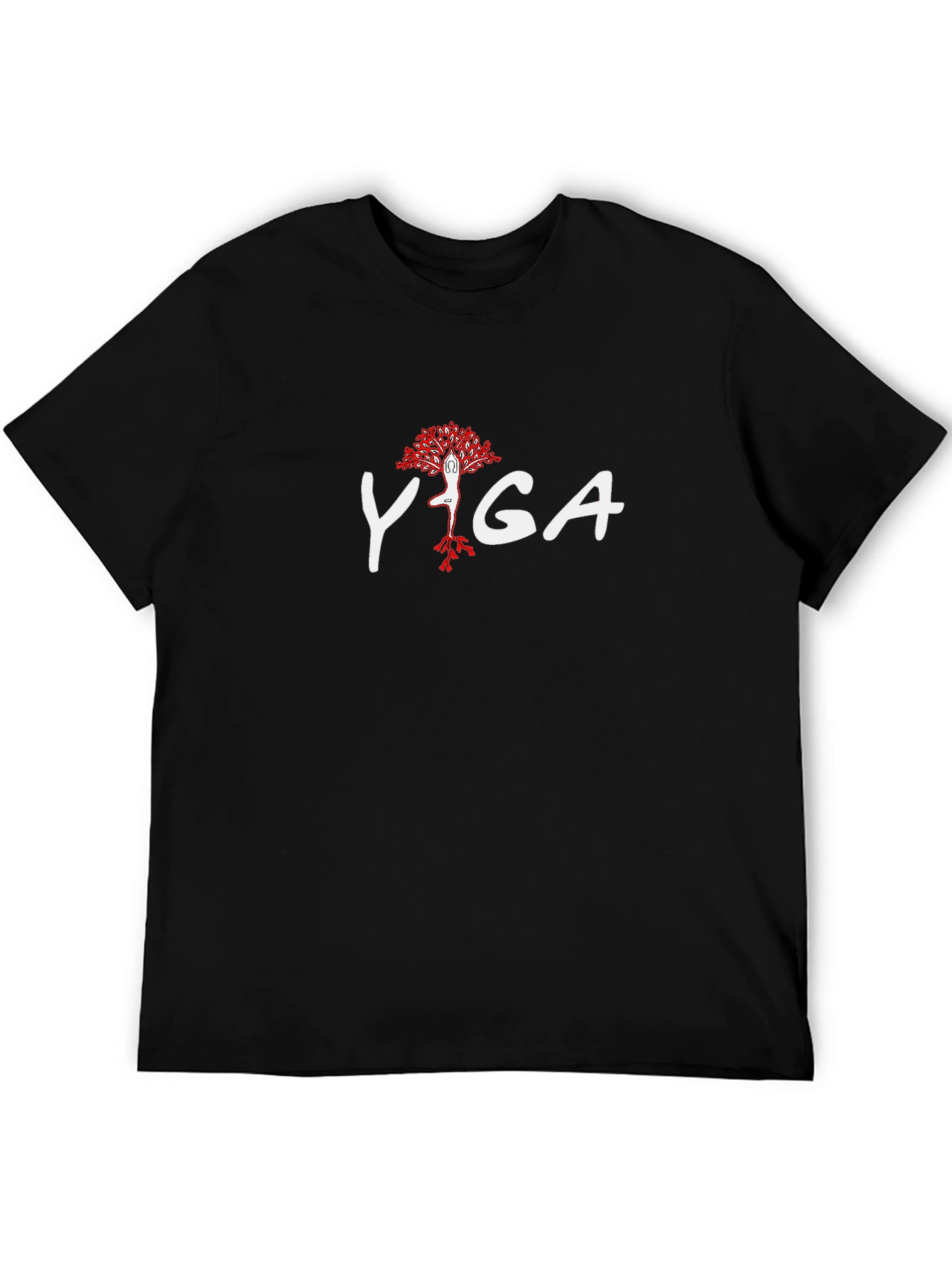 Yoga Tree Pose Black T-Shirt