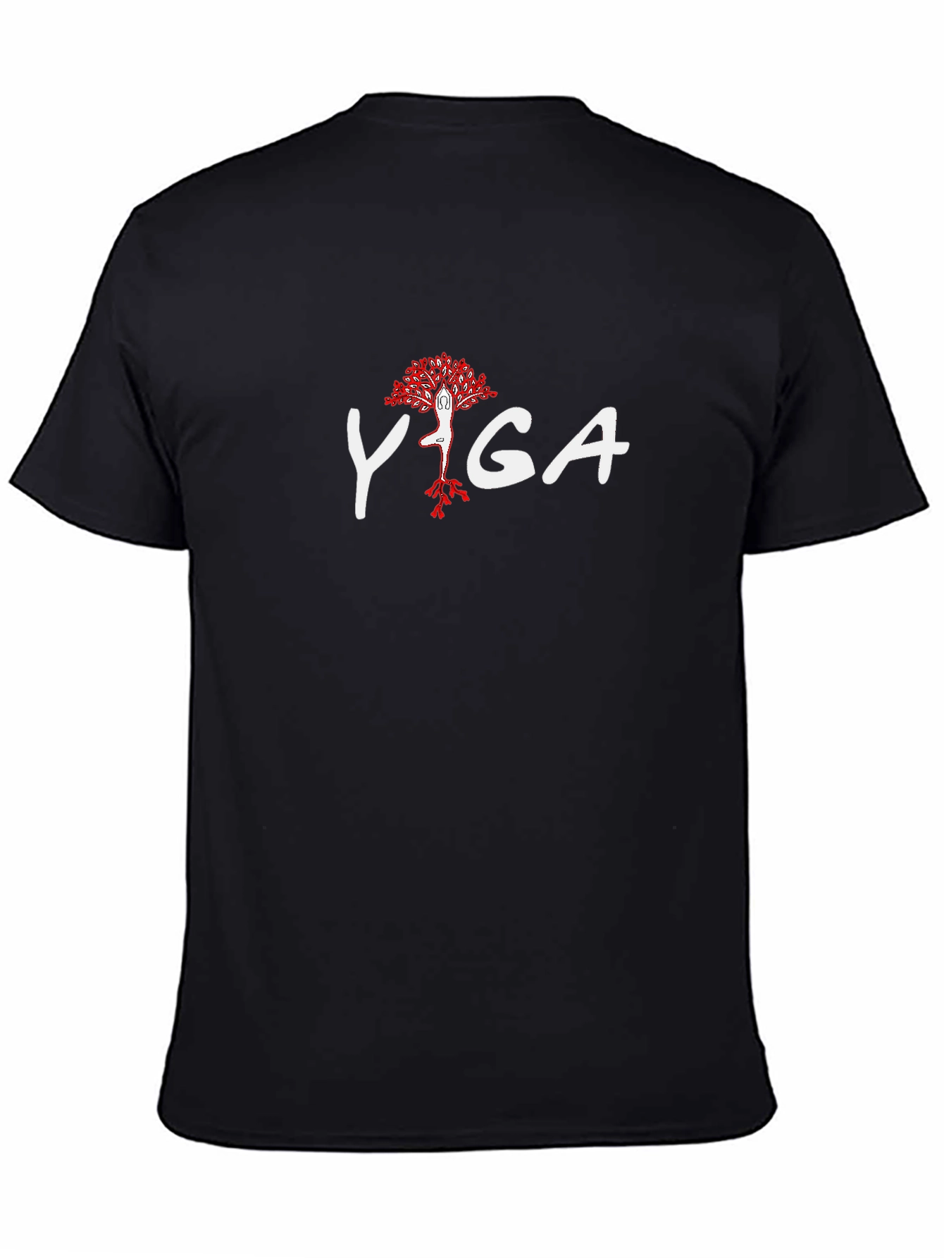 Yoga Tree Pose Black T-Shirt
