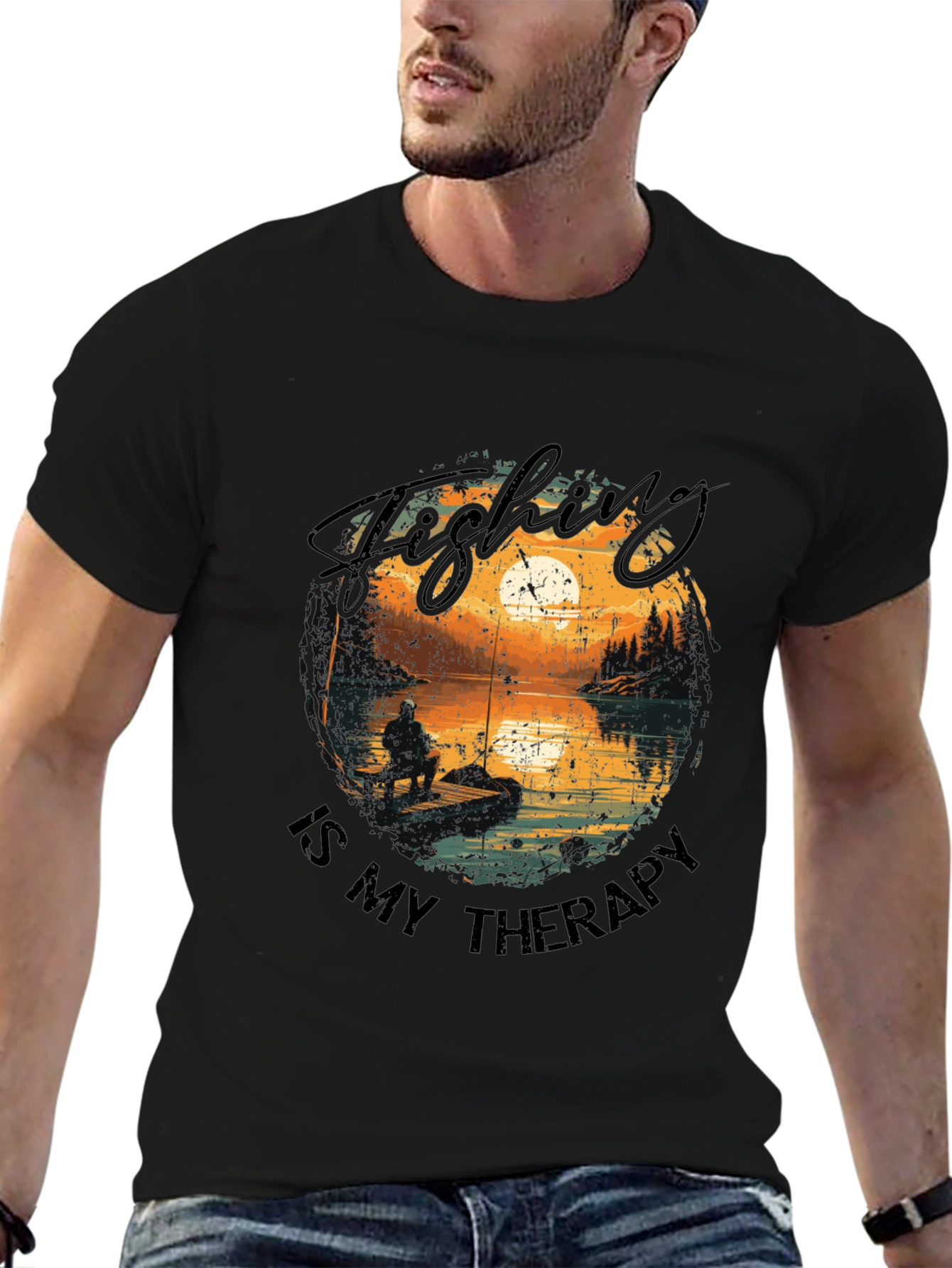 Fishing Therapy T-Shirt - Outdoor Lover Tee