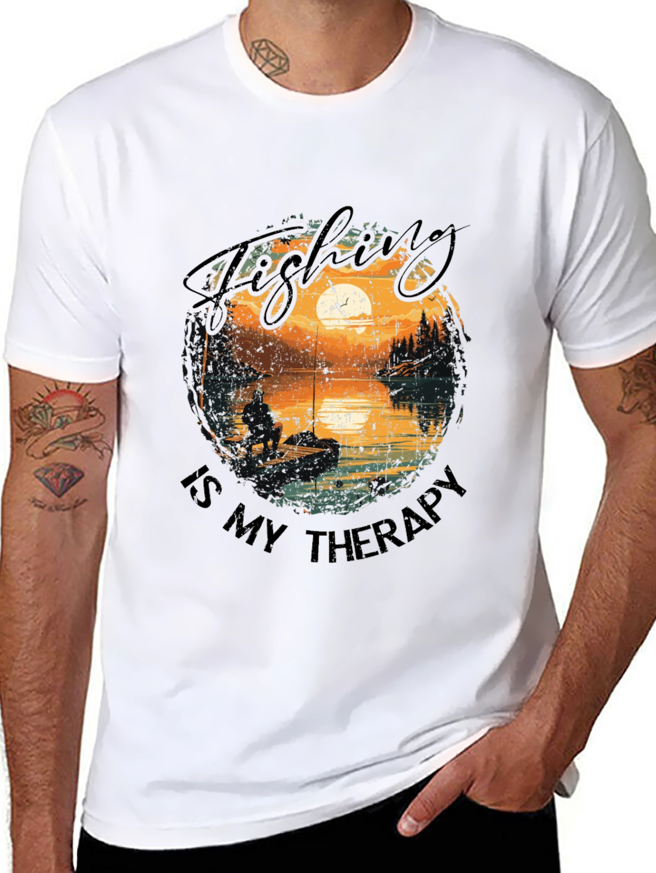 Fishing Therapy T-Shirt - Outdoor Lover Tee