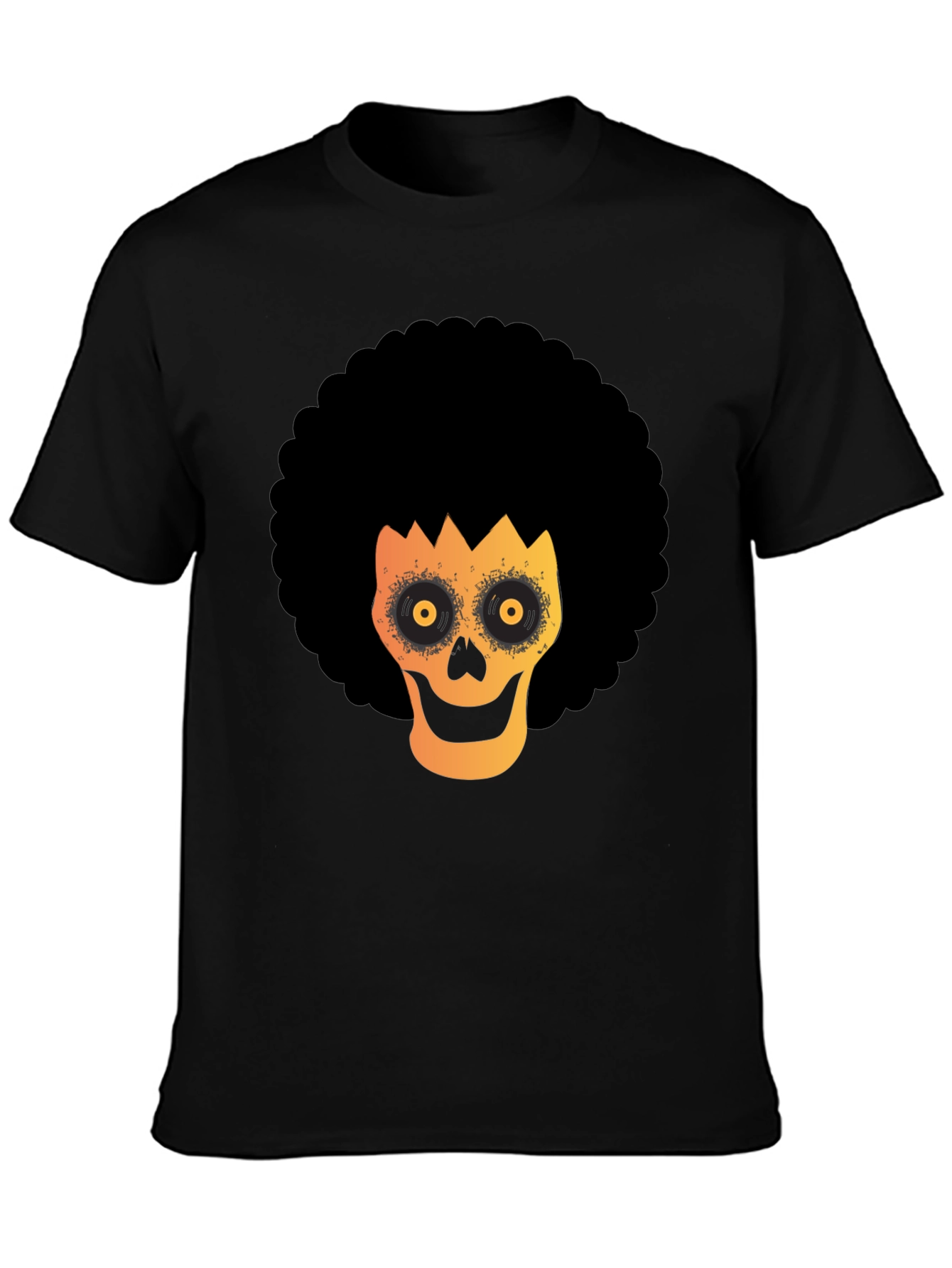 Afro Skull Graphic Tee - Spooky Fun!