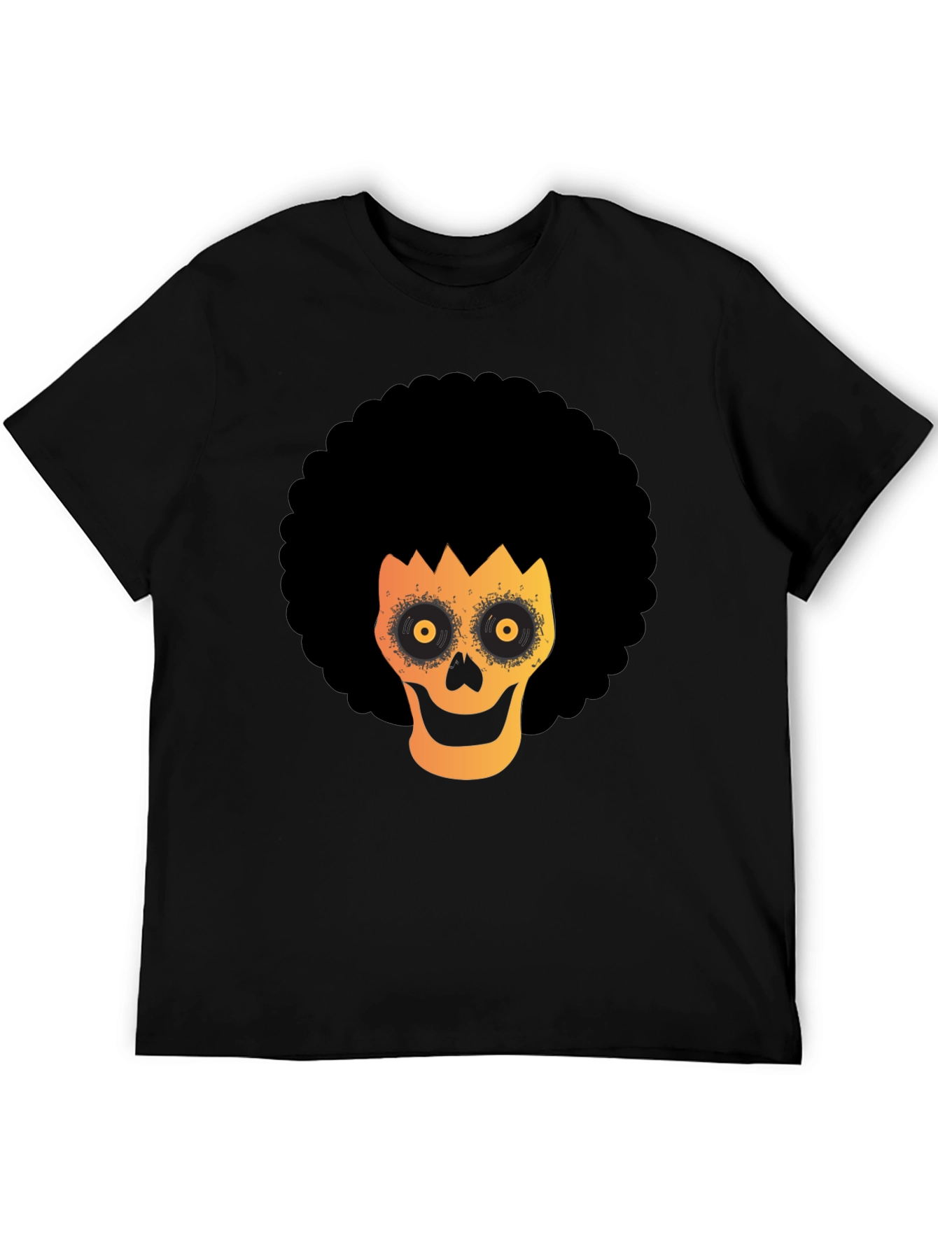 Afro Skull Graphic Tee - Spooky Fun!