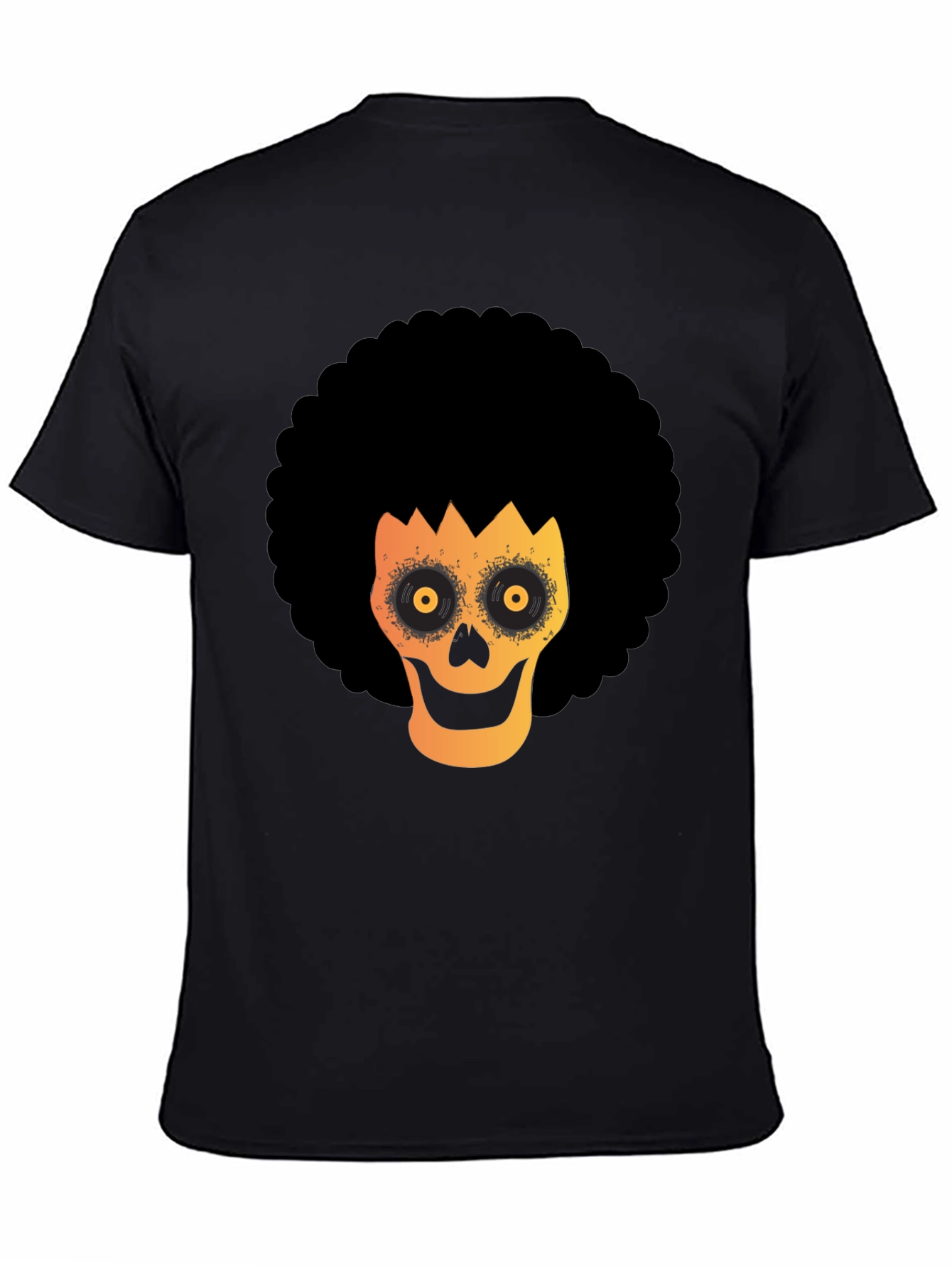 Afro Skull Graphic Tee - Spooky Fun!