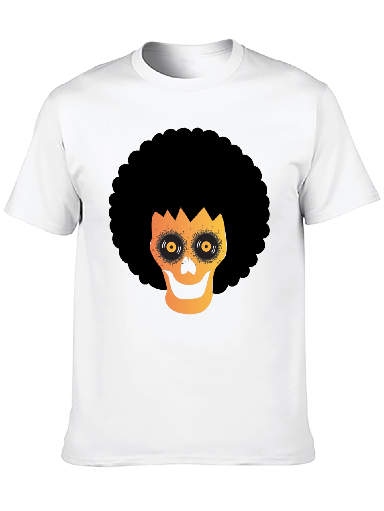 Afro Skull Graphic Tee - Spooky Fun!