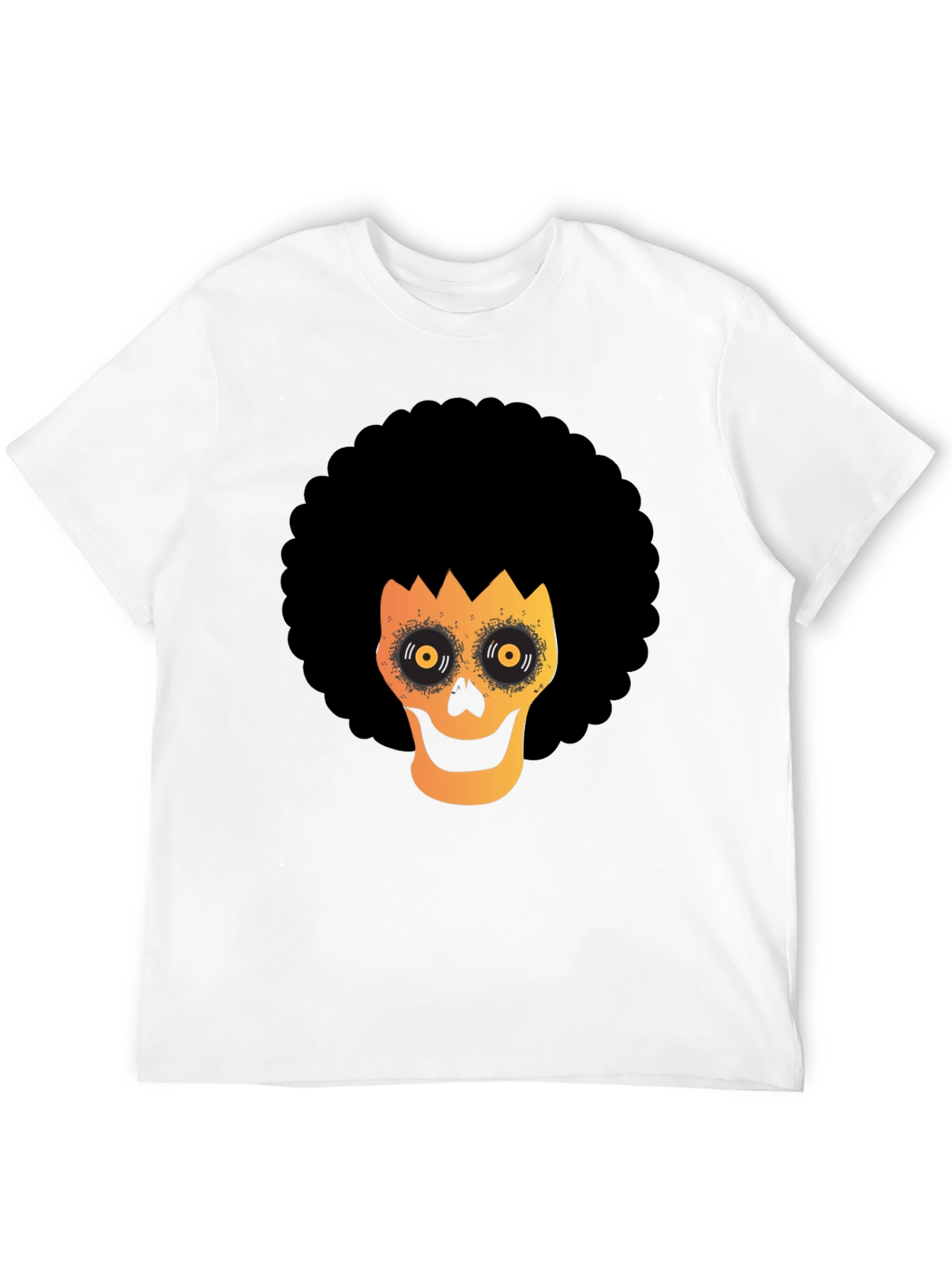 Afro Skull Graphic Tee - Spooky Fun!