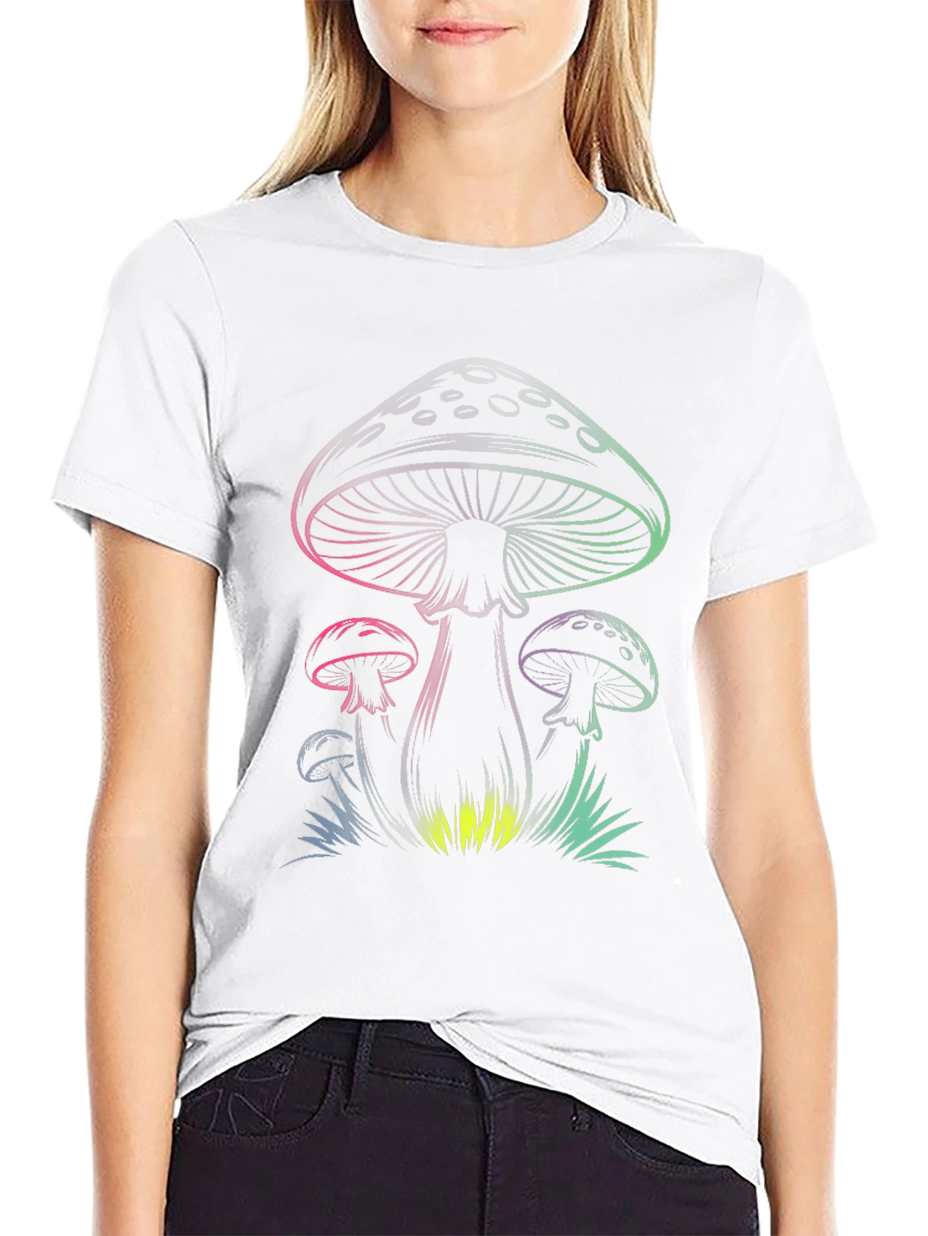 Mens Black Mushroom Graphic Tee