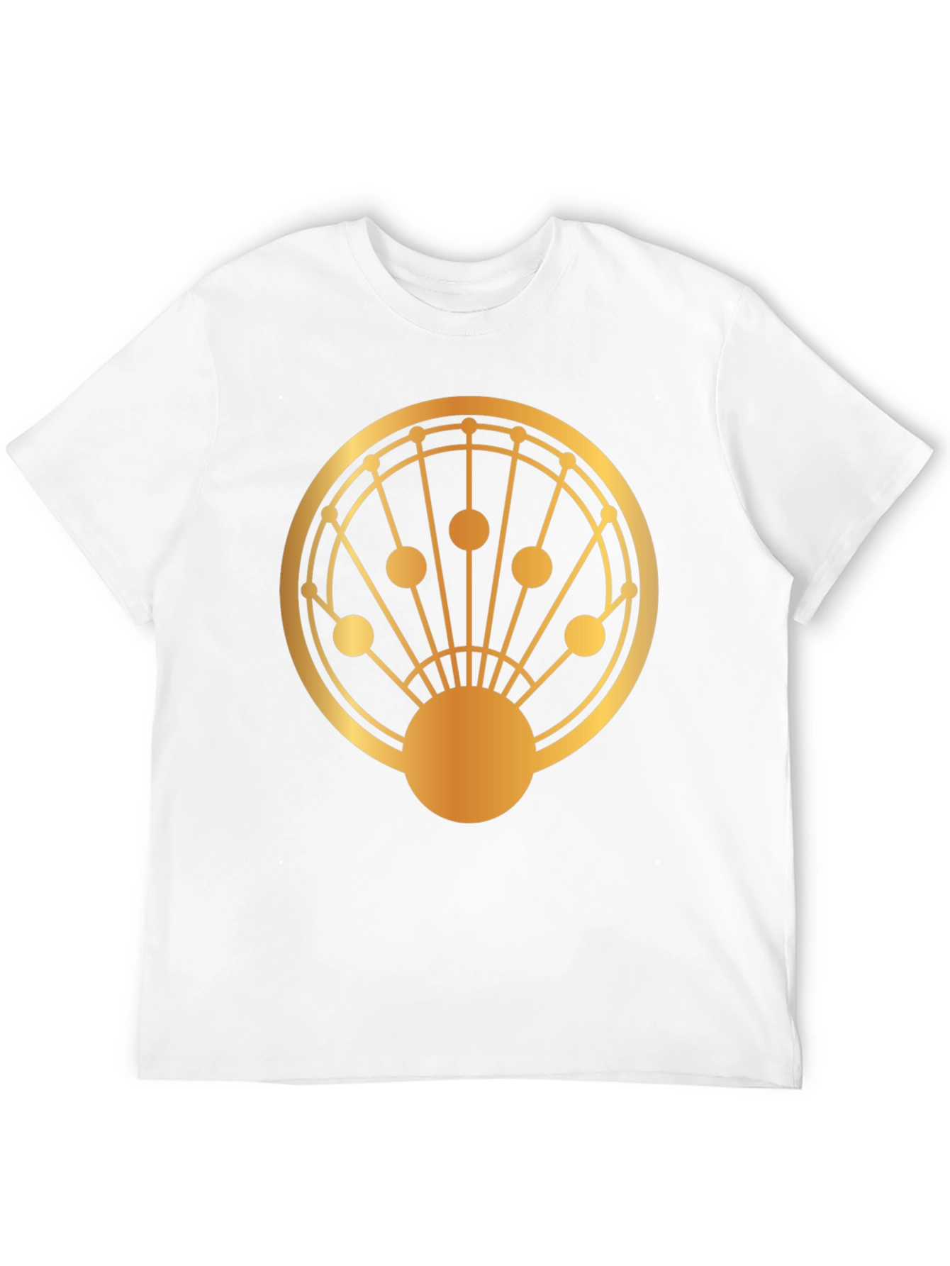 Geometric Gold Design Black T-Shirt